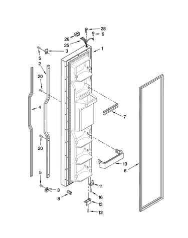 Freezer door parts