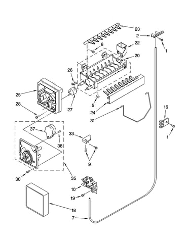 Icemaker parts, optional parts (not included)
