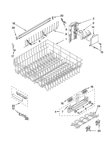 Upper rack and track parts