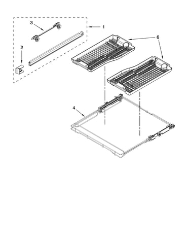 Third level rack and track parts