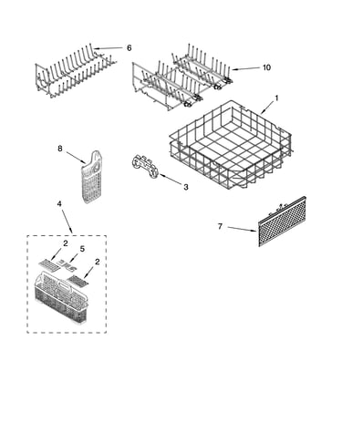 Lower rack parts, optional parts (not included)