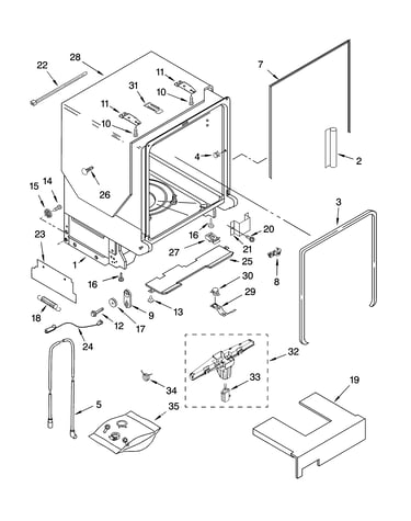 Tub and frame parts