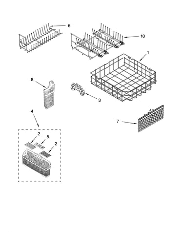 Lower rack parts, optional parts (not included)