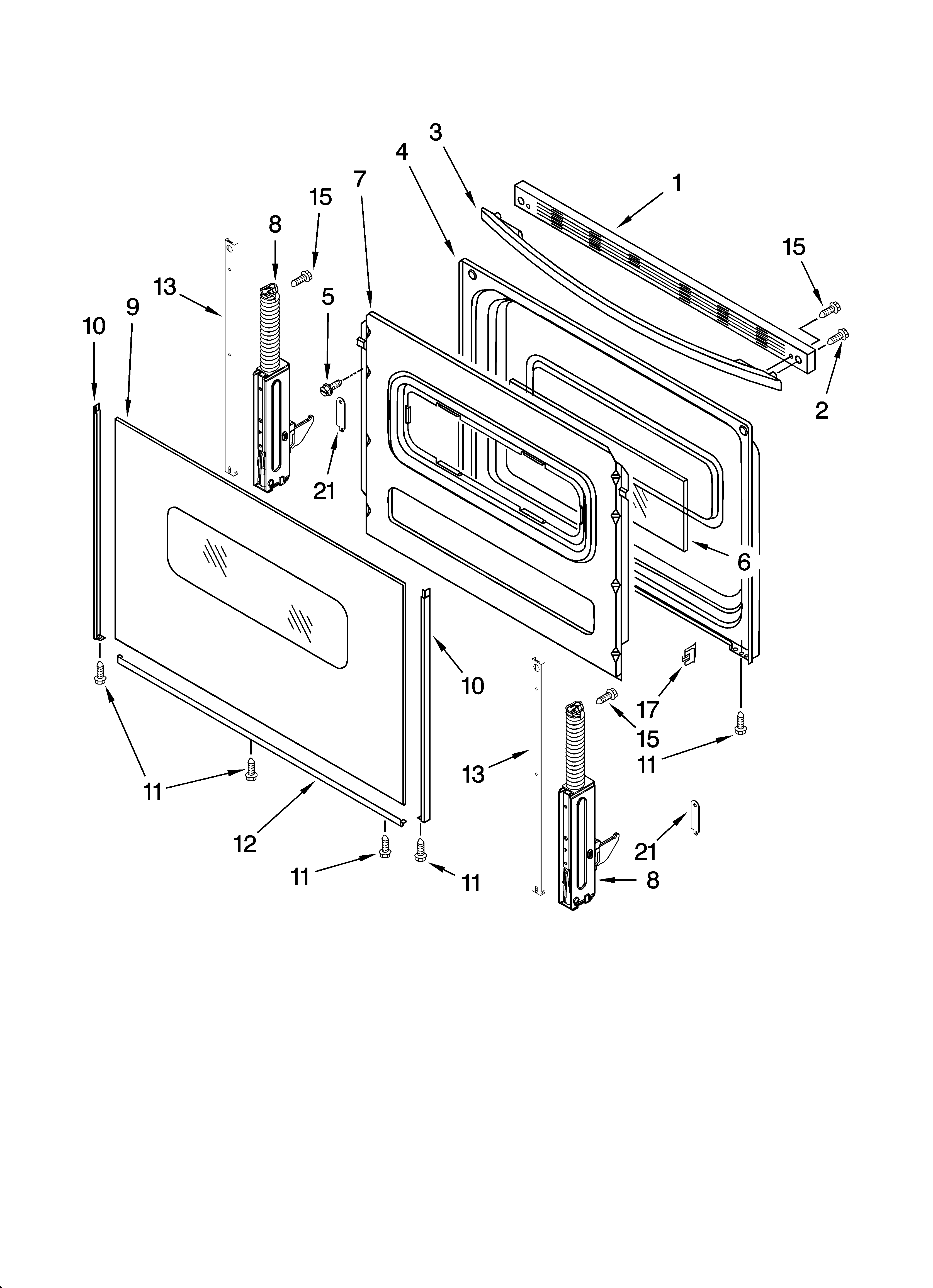 Door parts, optional parts (not included)