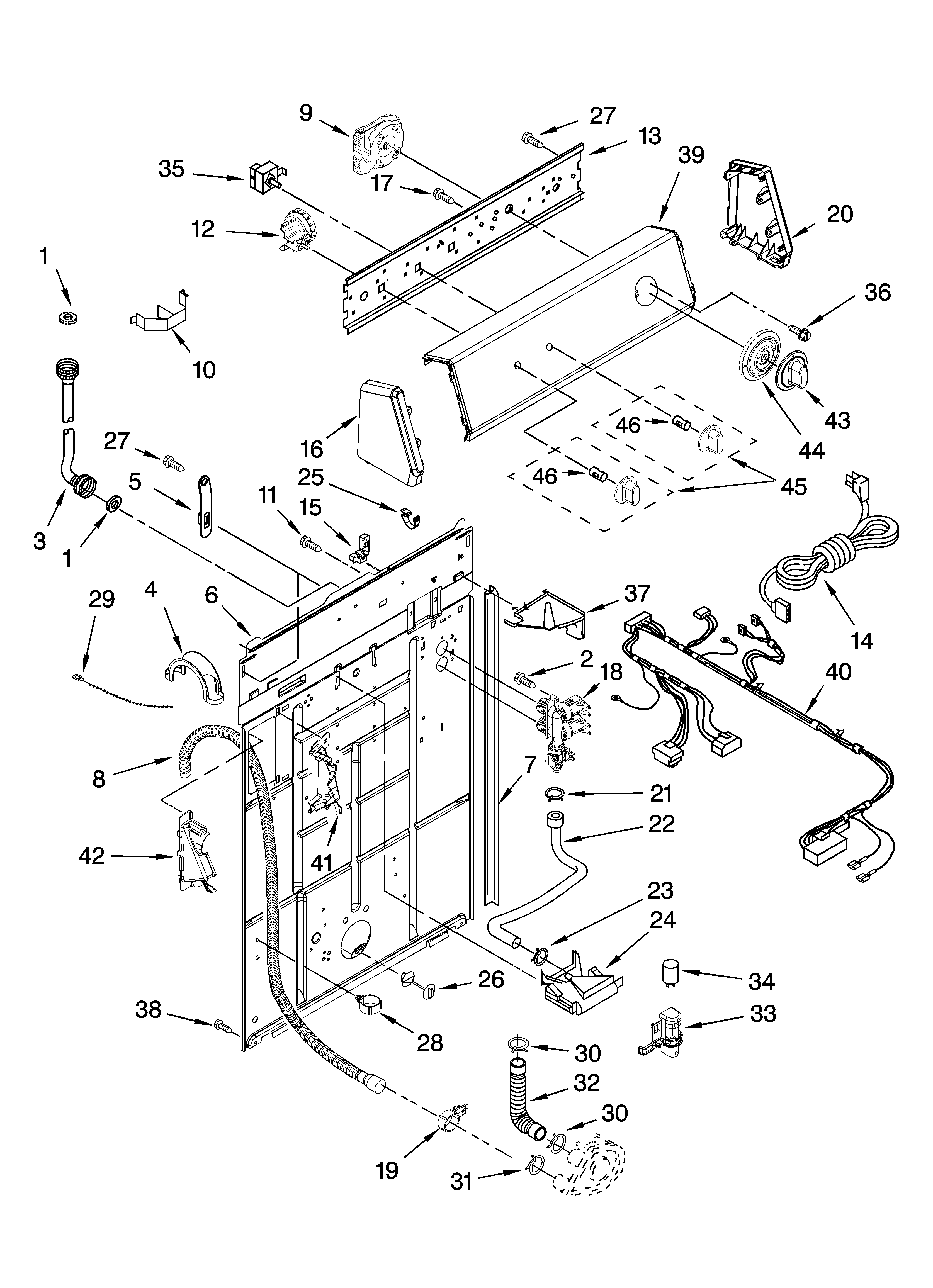 Controls and rear panel parts