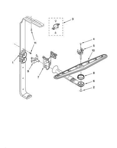 Upper wash and rinse parts