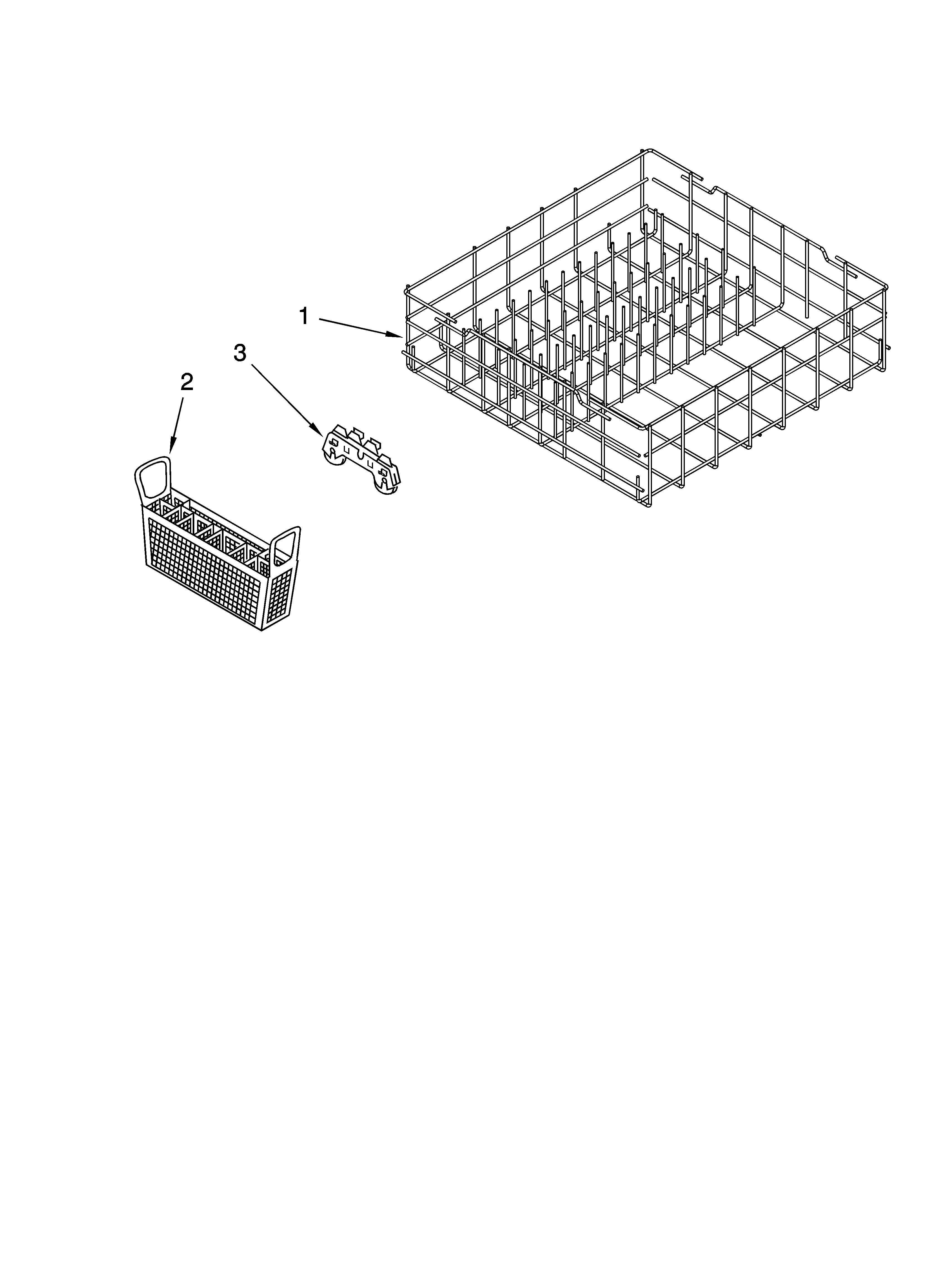 Lower rack parts, optional parts (not included)