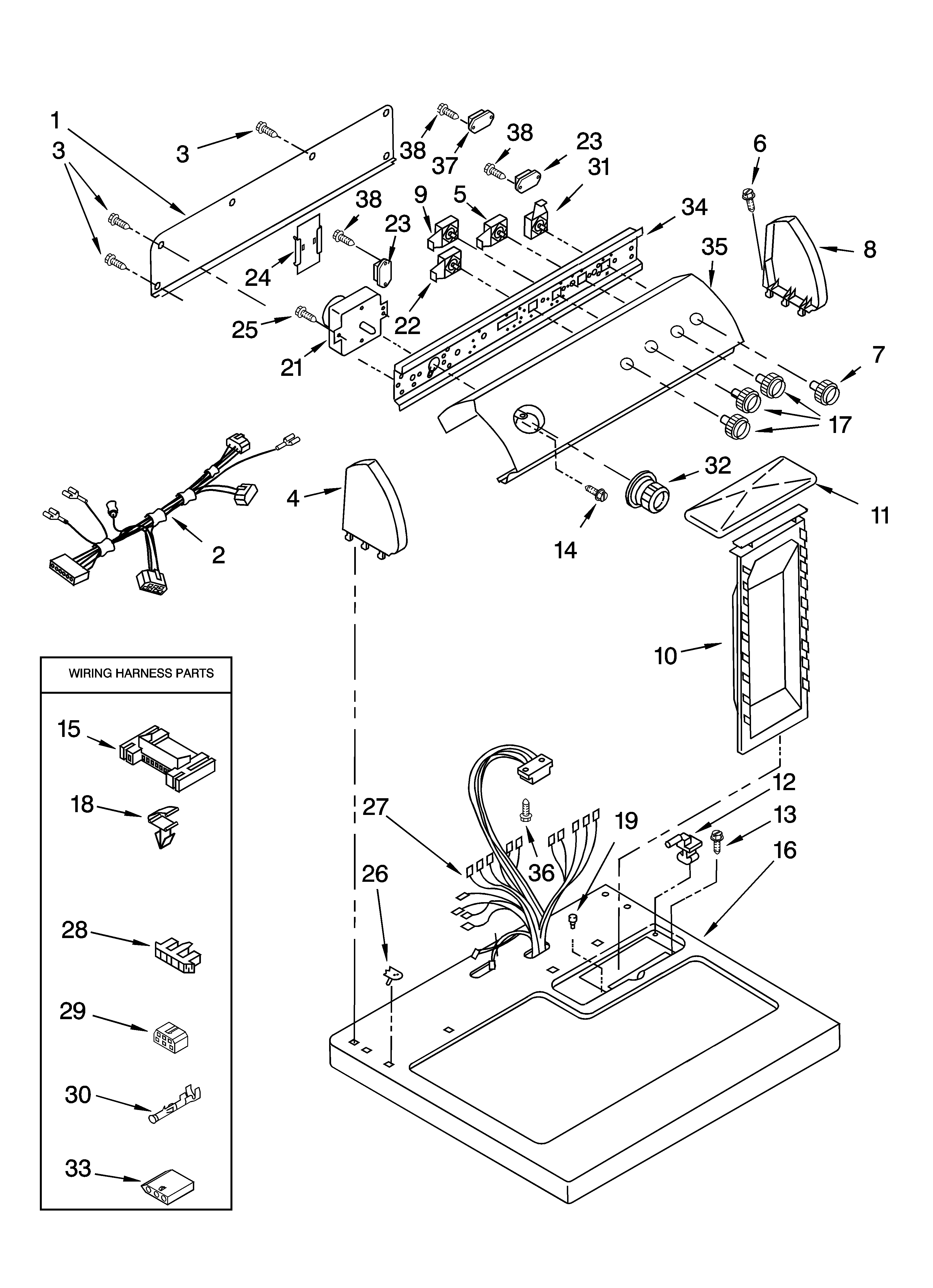 Top and console parts