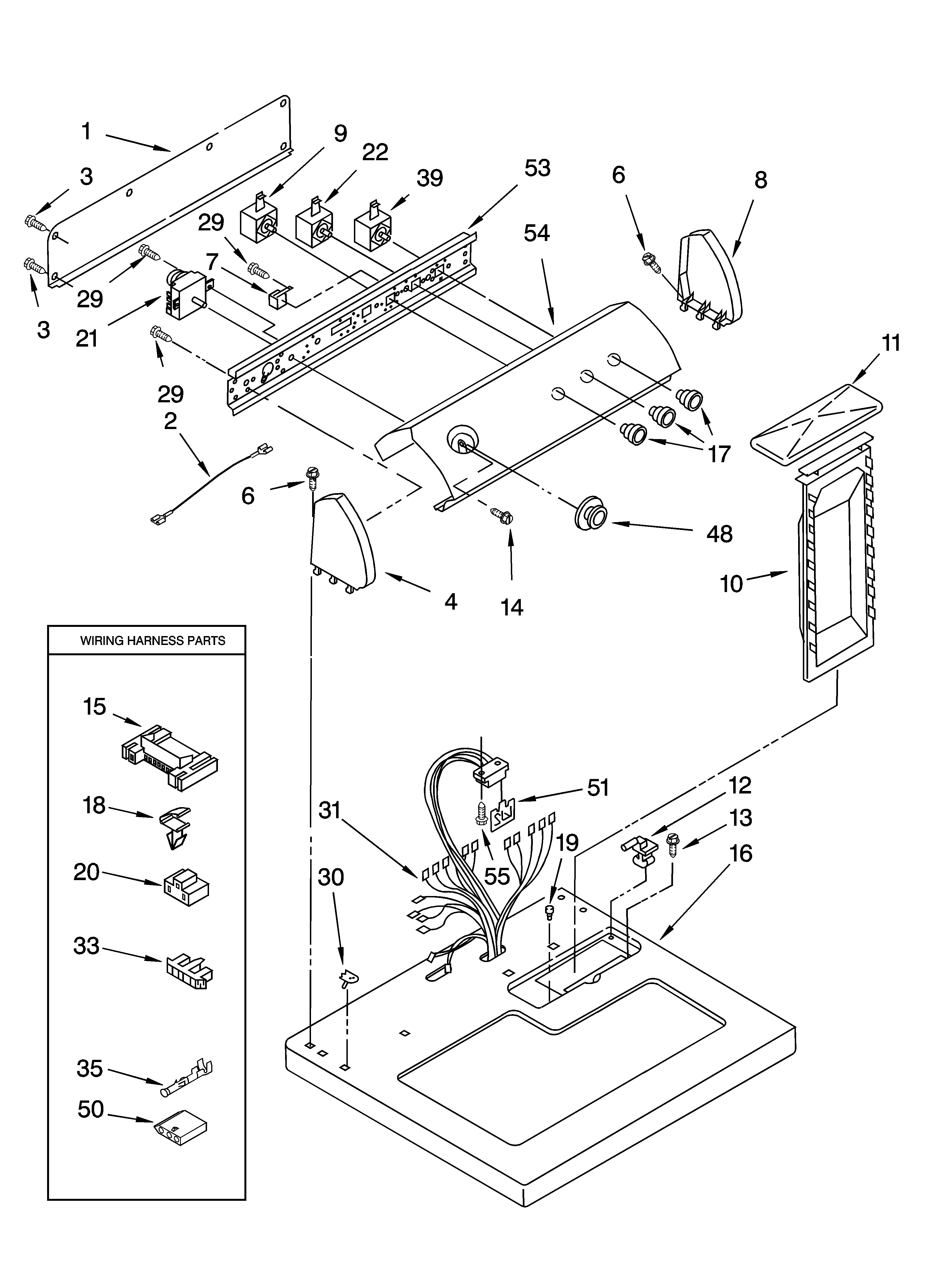 Top and console parts