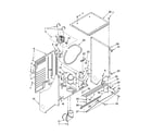 Whirlpool YLTE5243DQ2 dryer cabinet and motor parts diagram