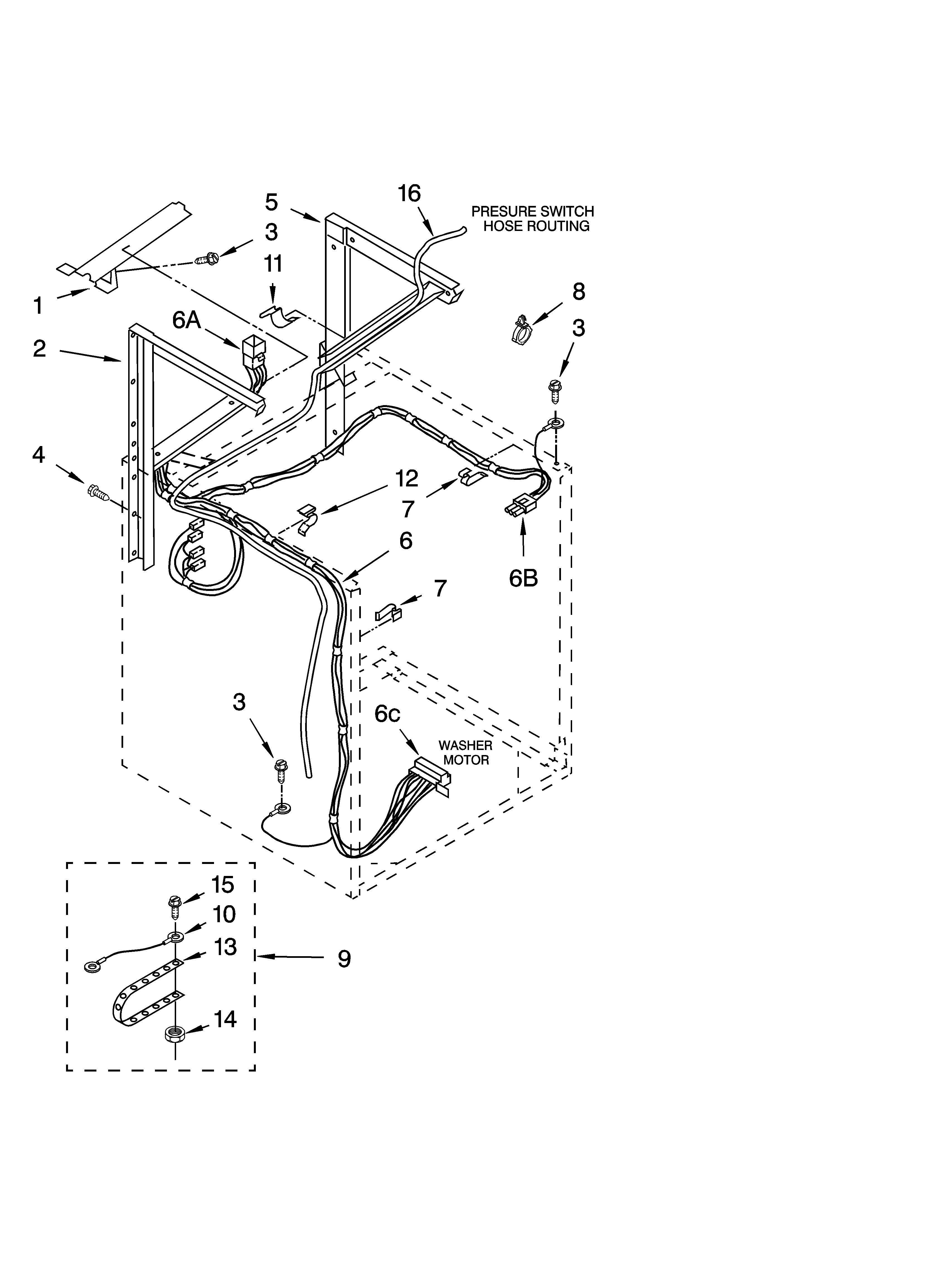 Dryer support and washer parts