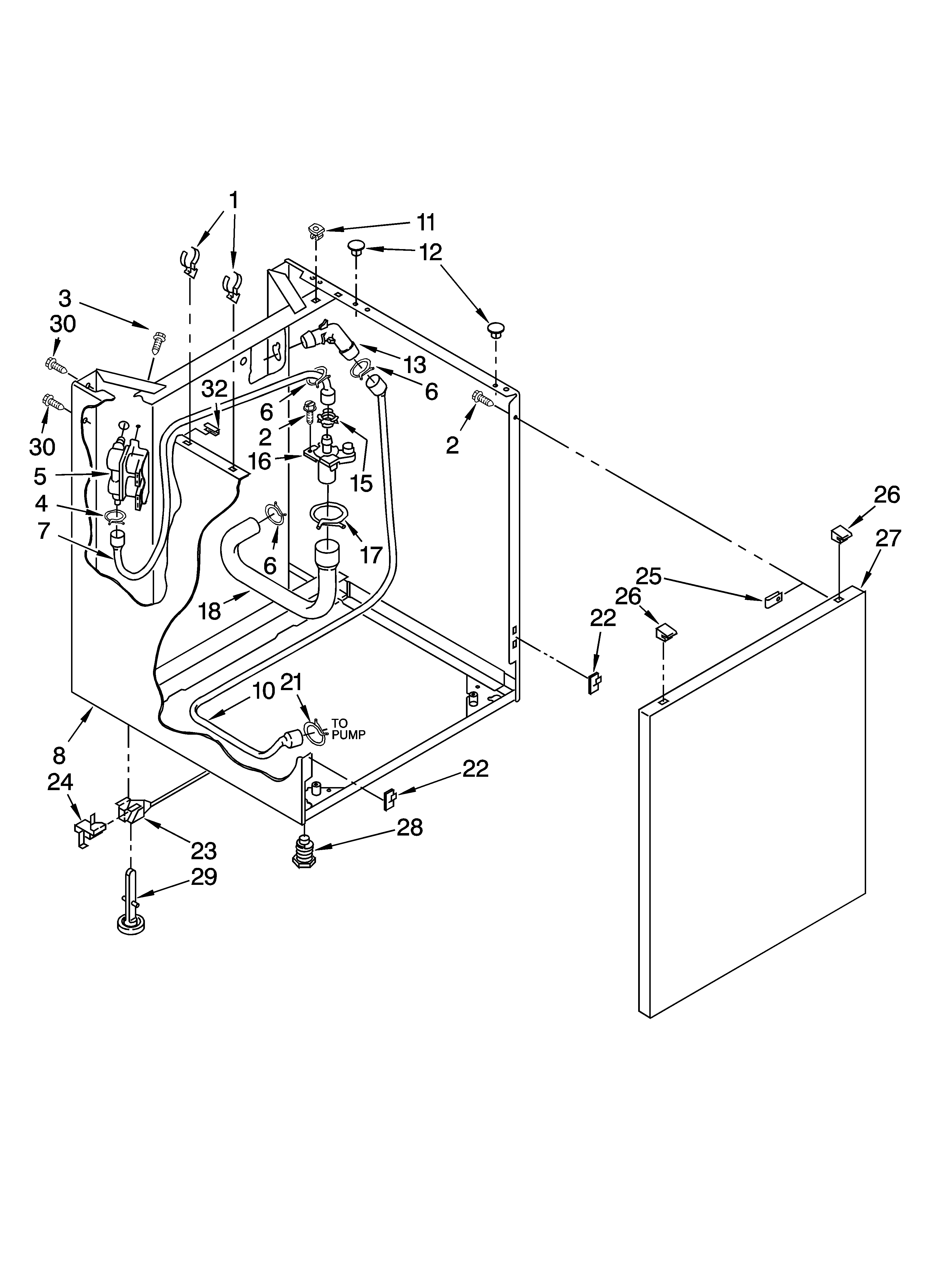 Washer cabinet parts