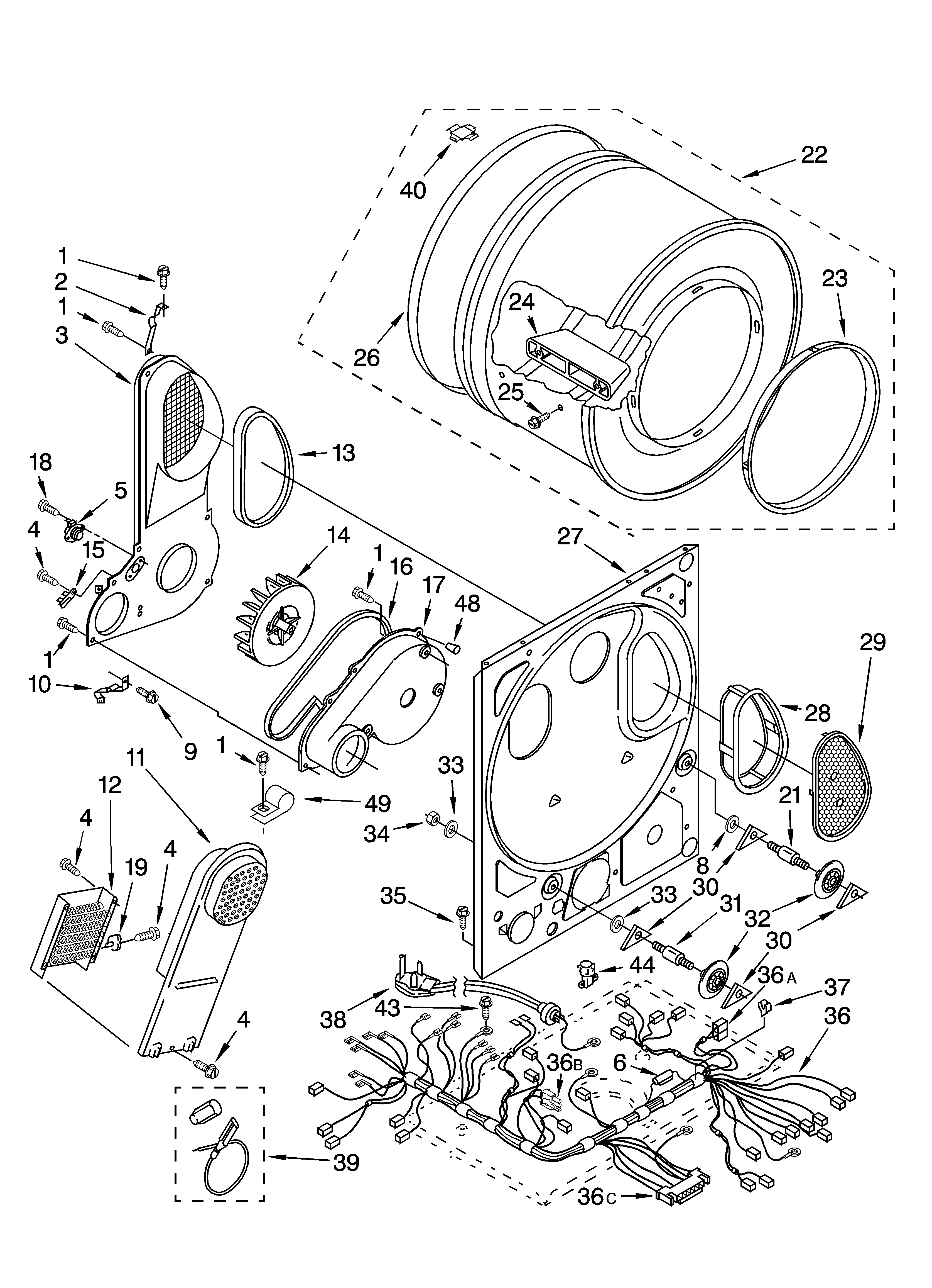 Dryer bulkhead parts