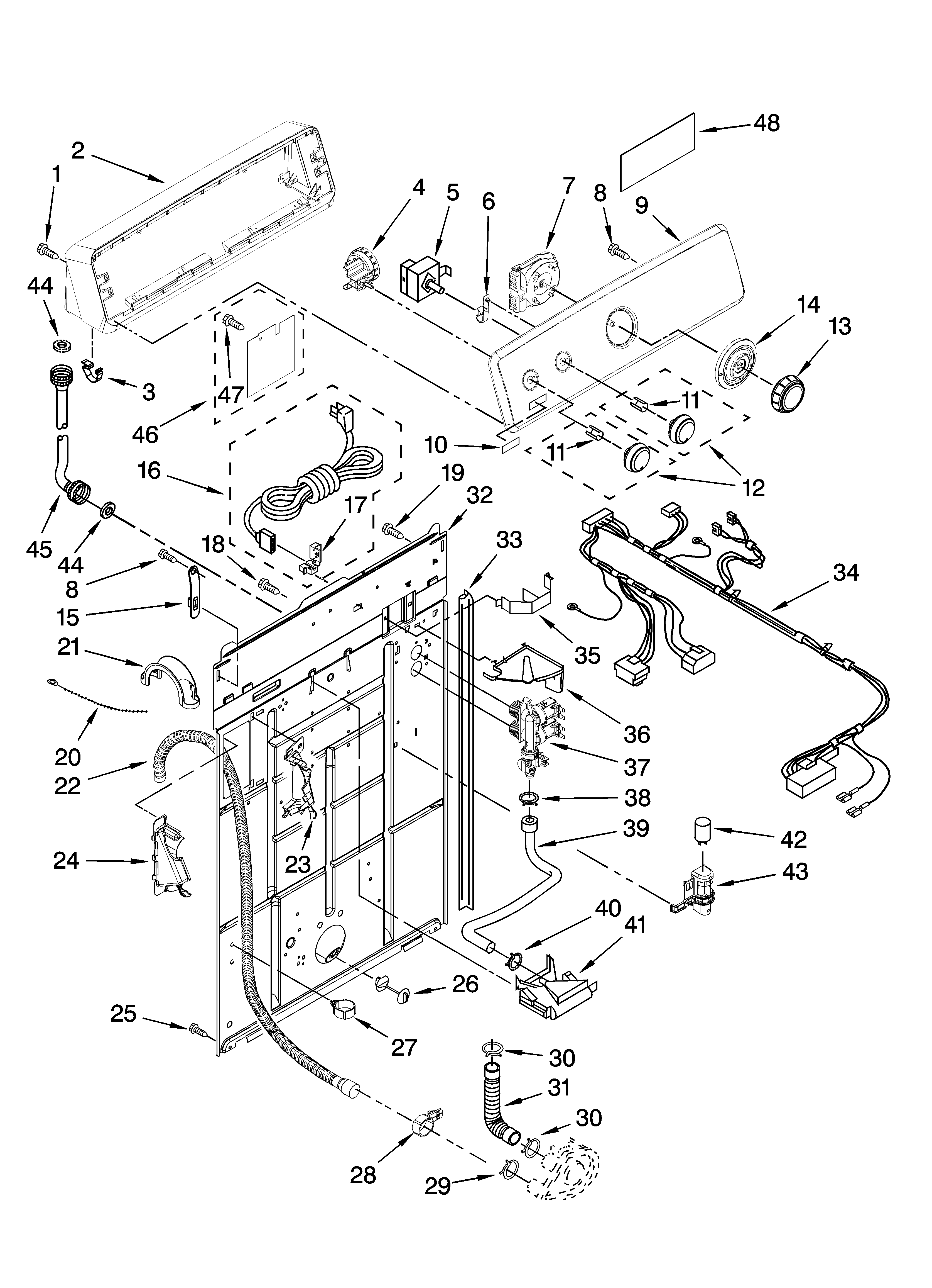 Controls and rear panel parts