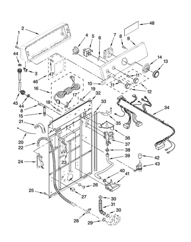 Controls and rear panel parts