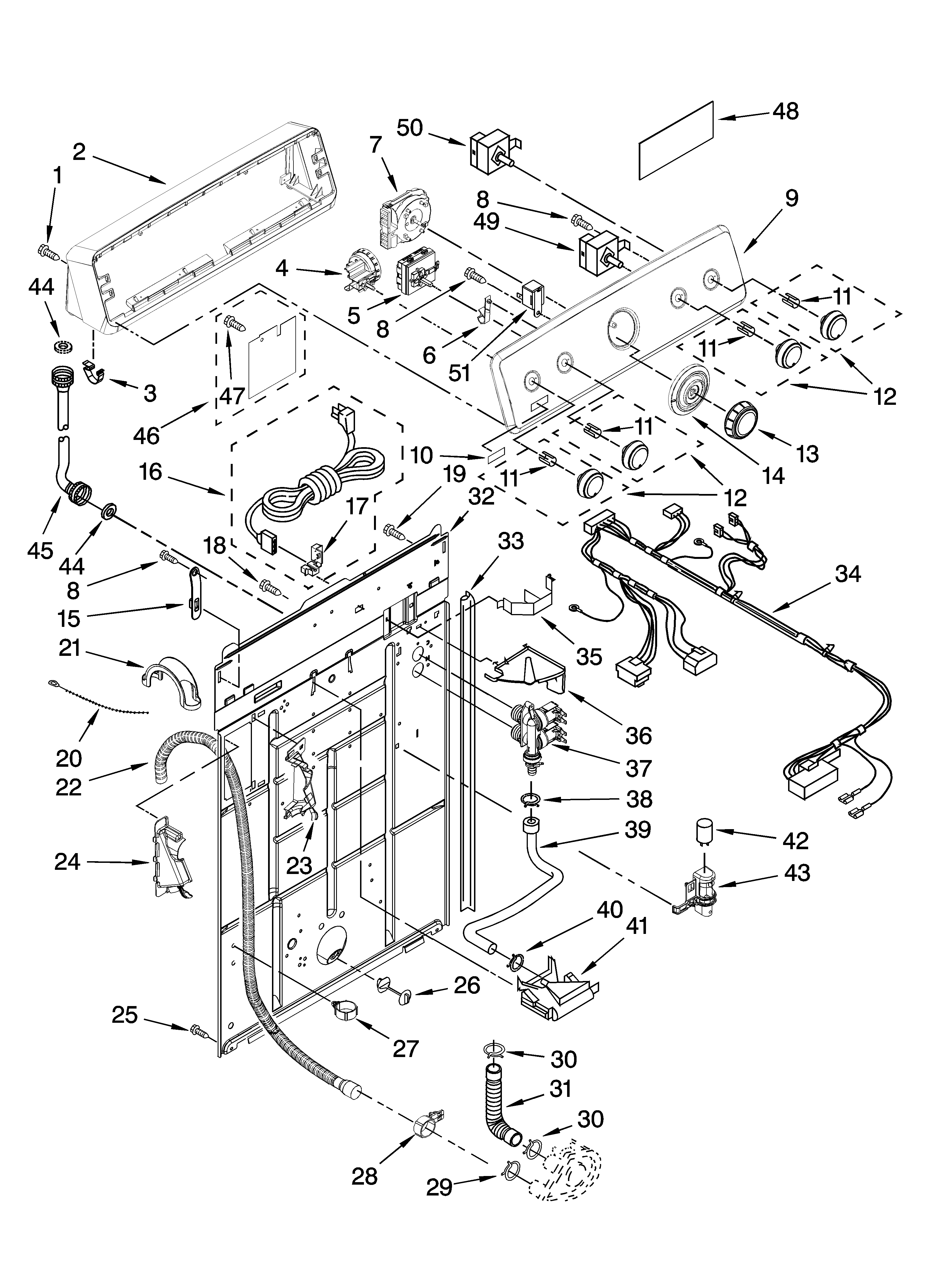 Controls and rear panel parts