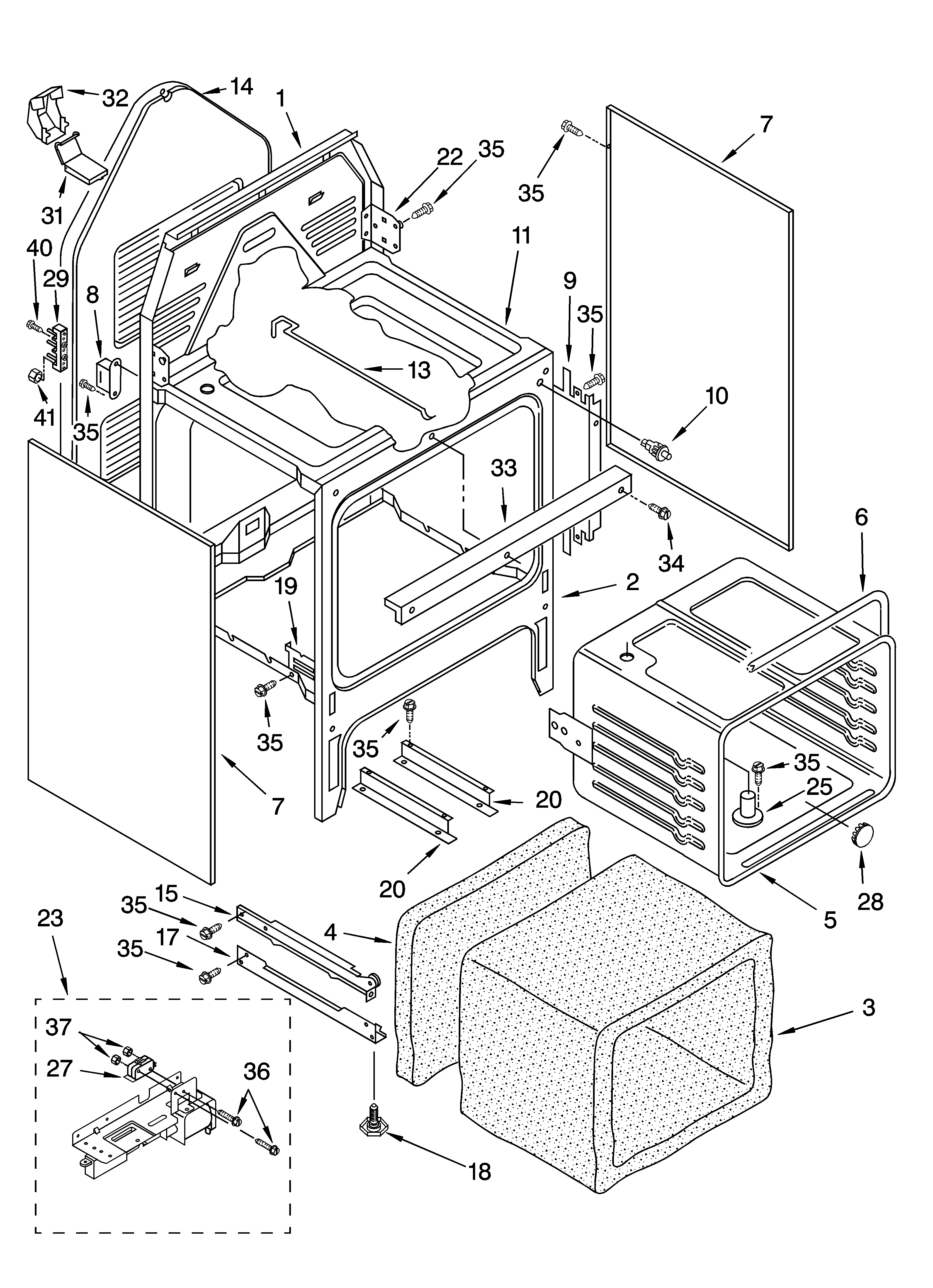 Oven chassis parts
