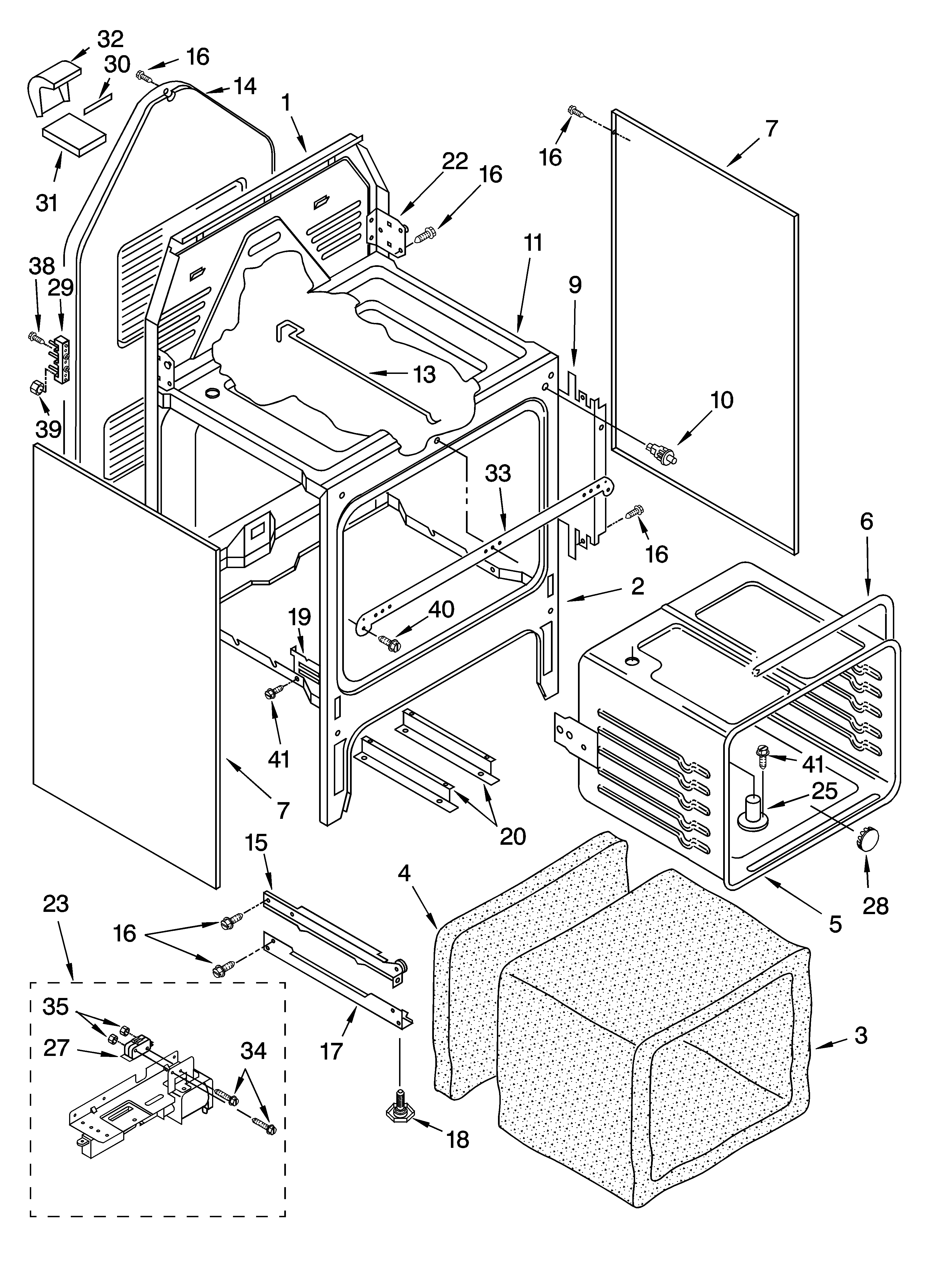 Oven chassis parts