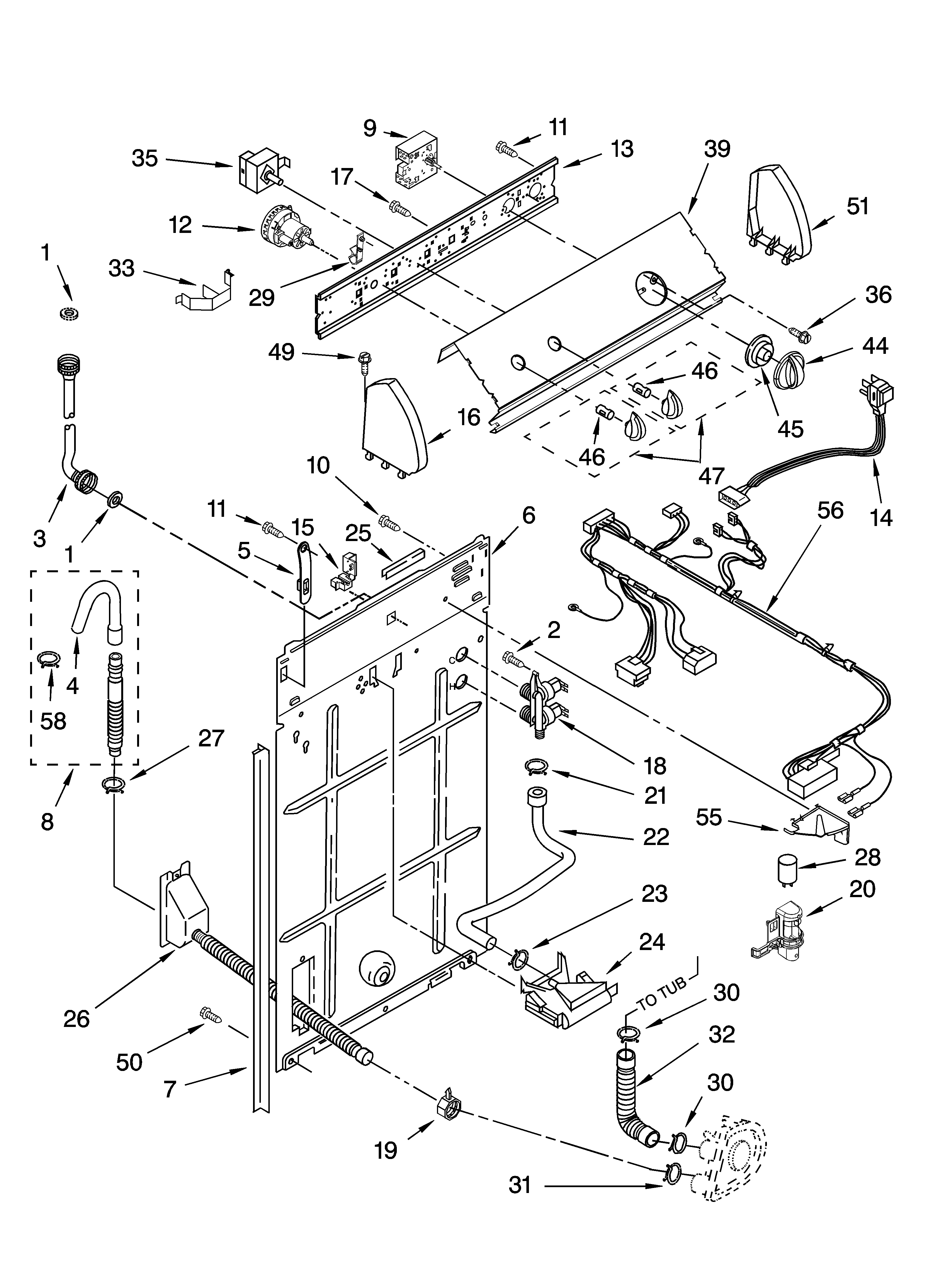 Controls and rear panel parts