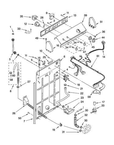 Controls and rear panel parts
