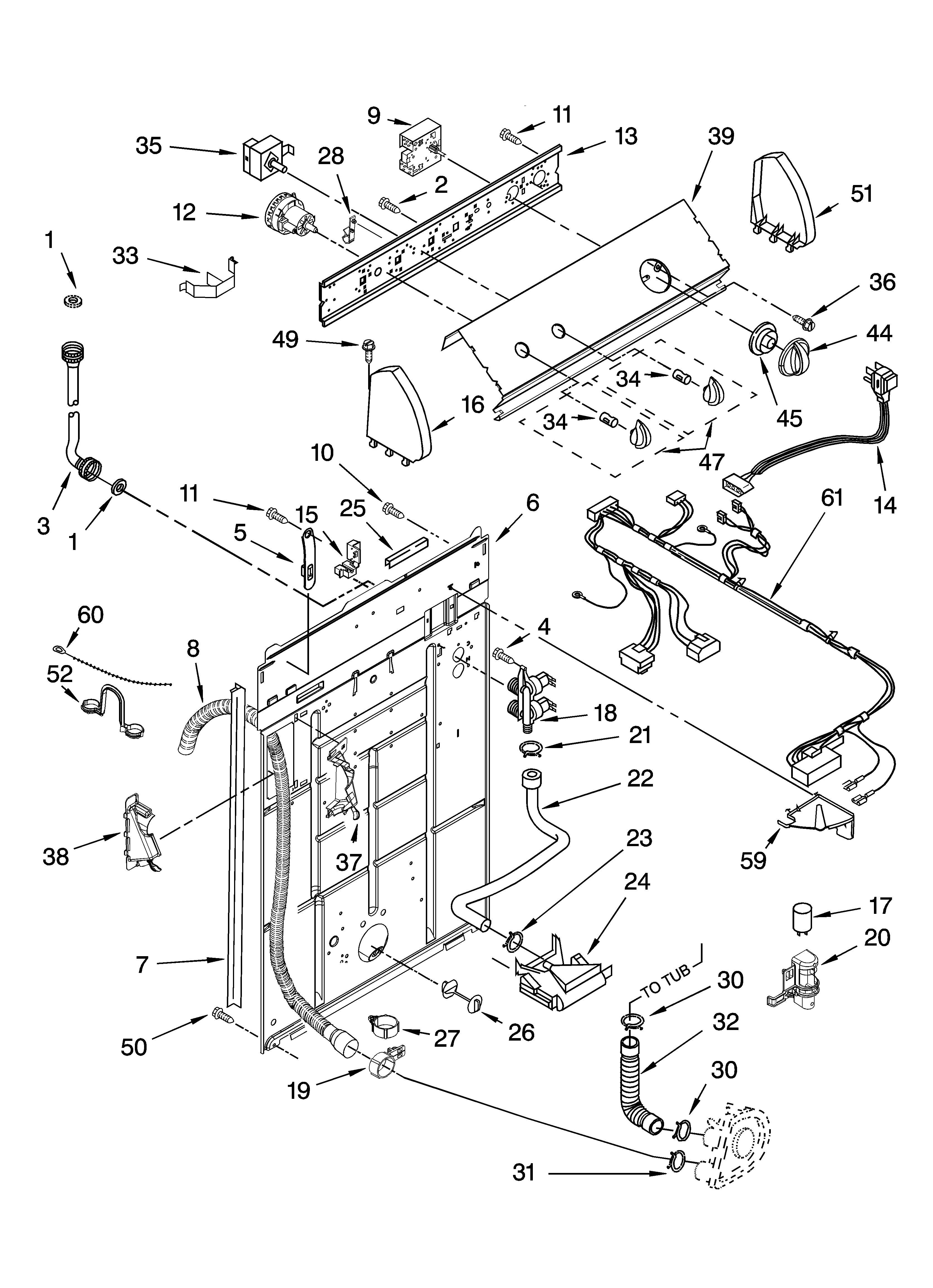 Controls and rear panel parts