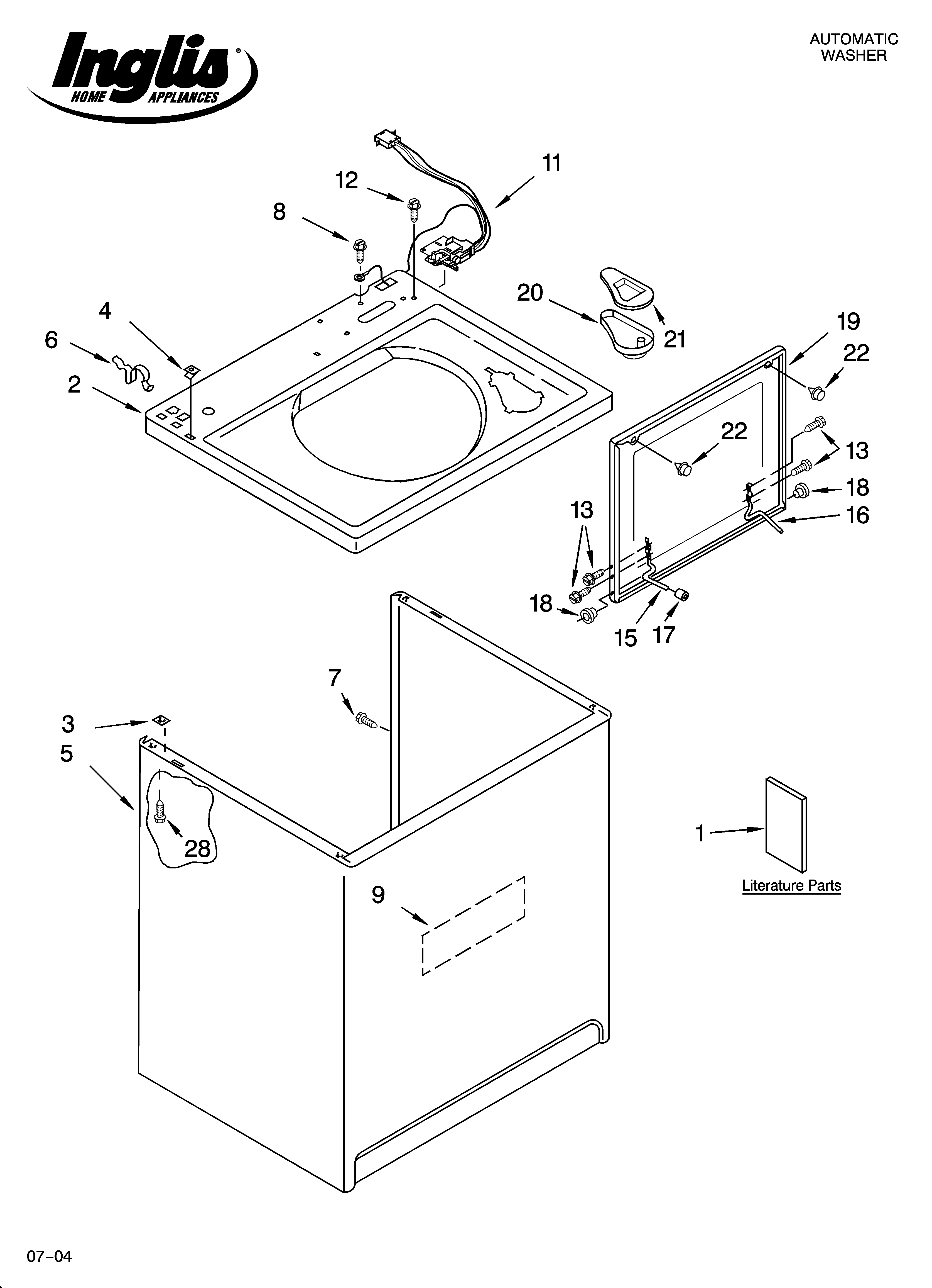 TOP AND CABINET PARTS