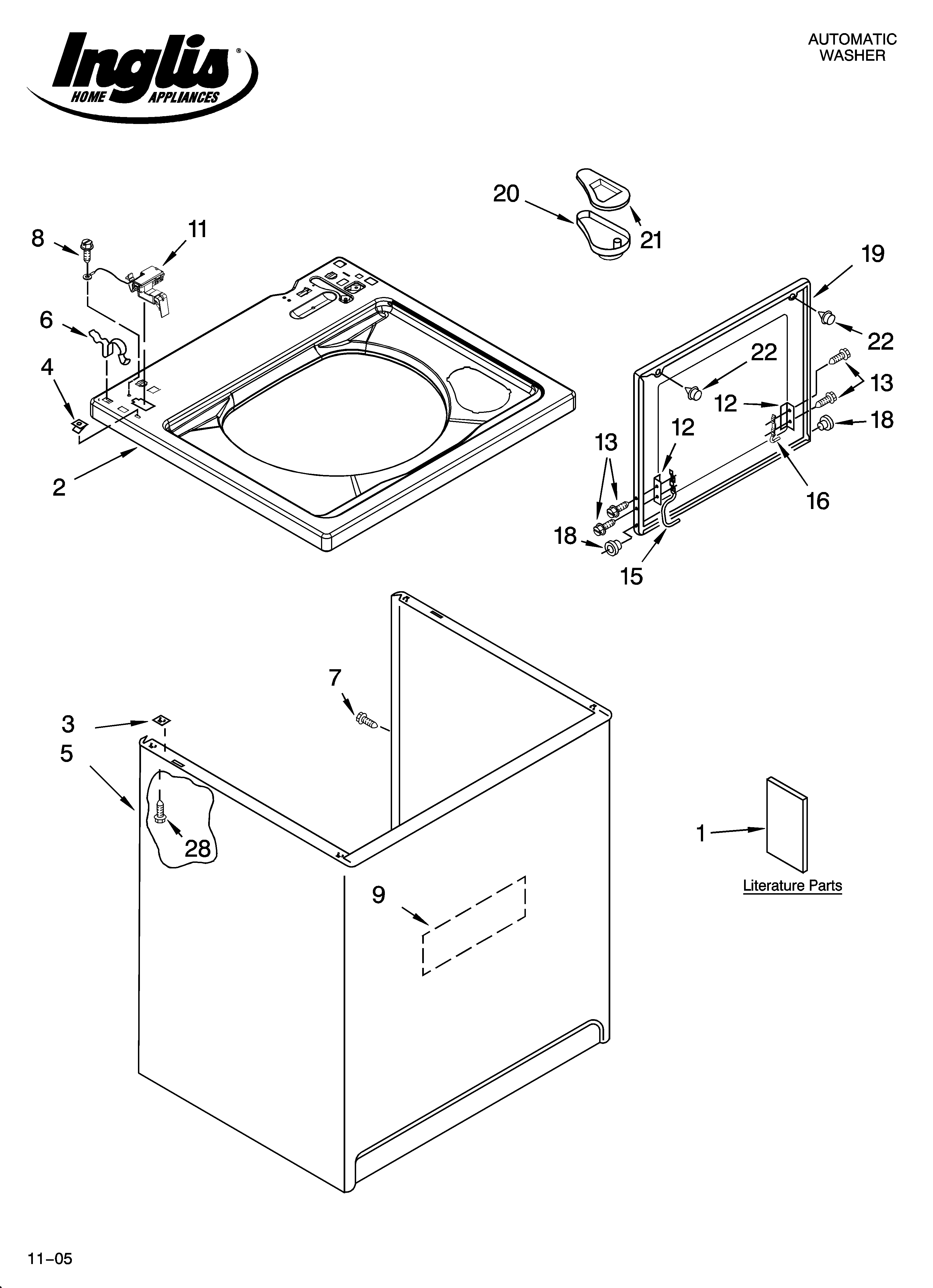 Top and cabinet parts