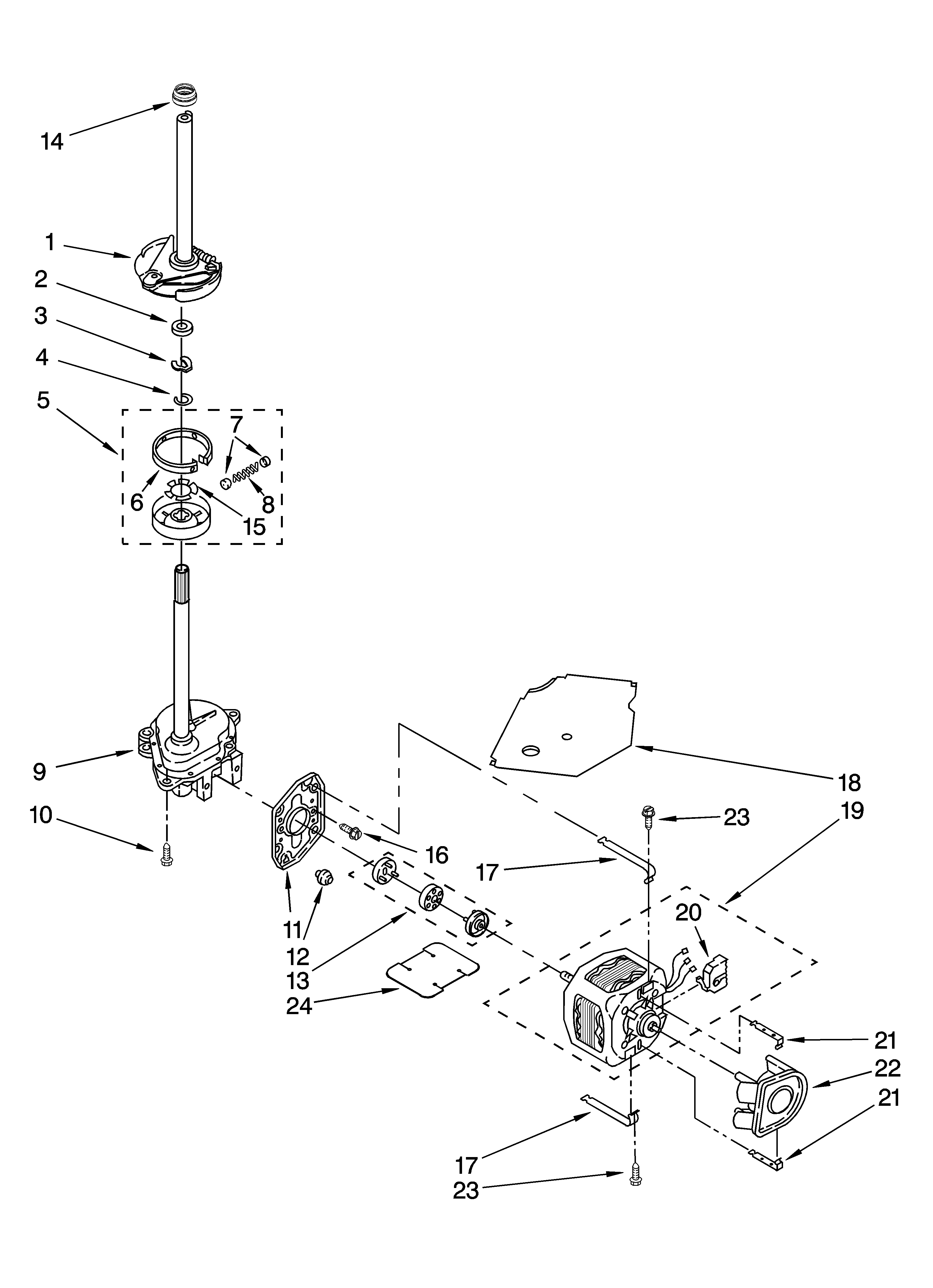 Brake, clutch, gearcase, motor and pump parts