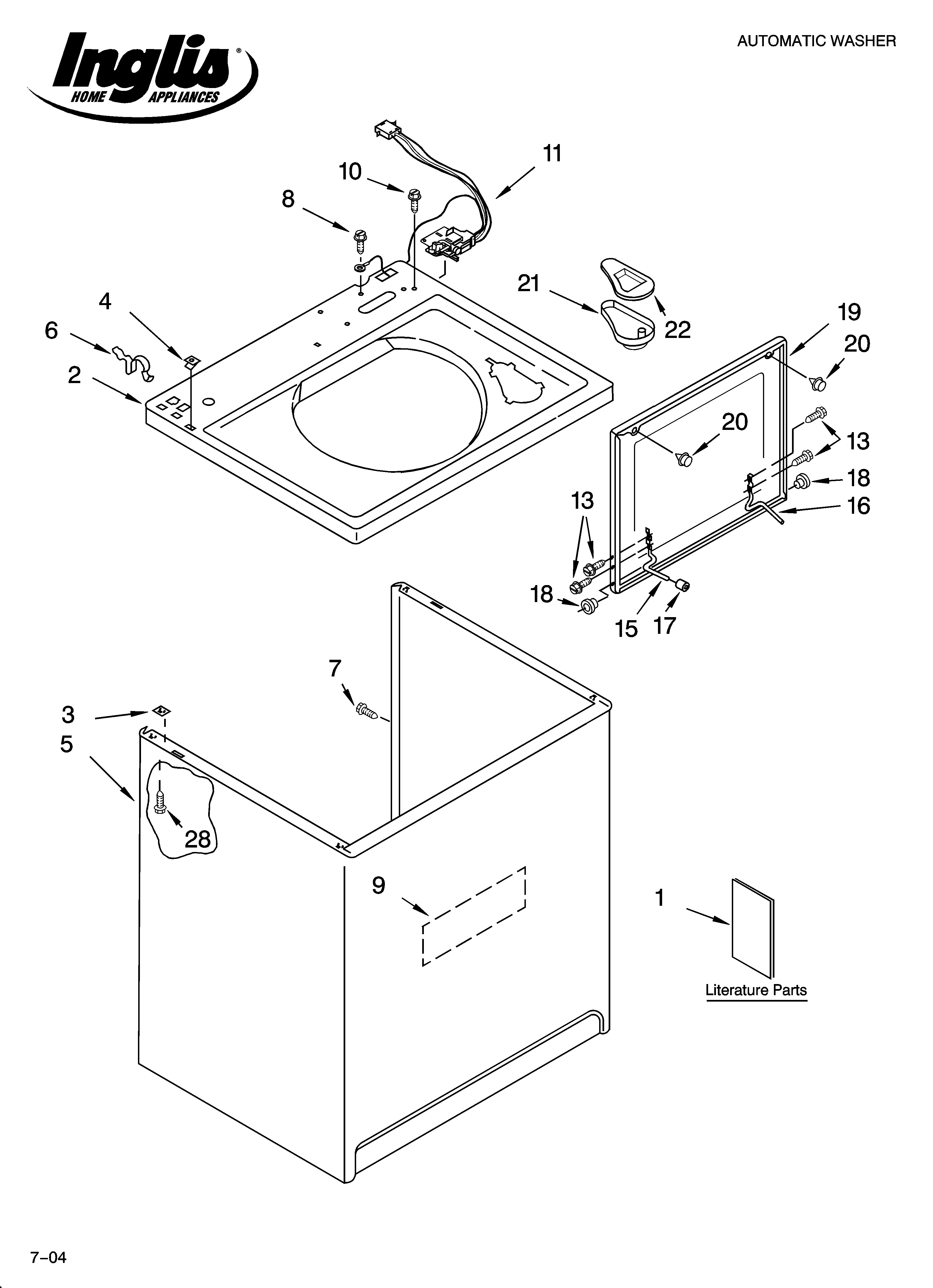 TOP AND CABINET PARTS