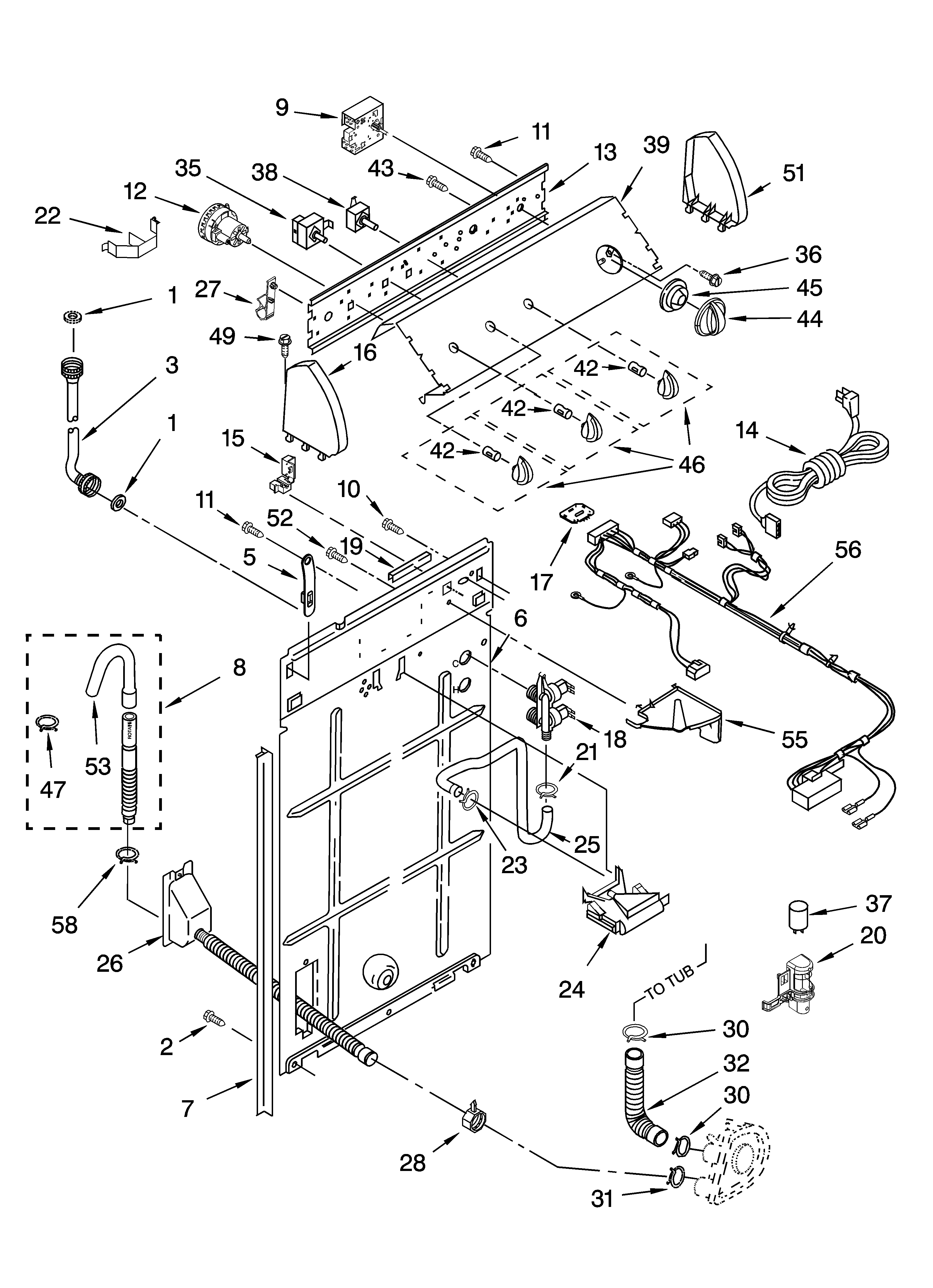 Controls and rear panel parts