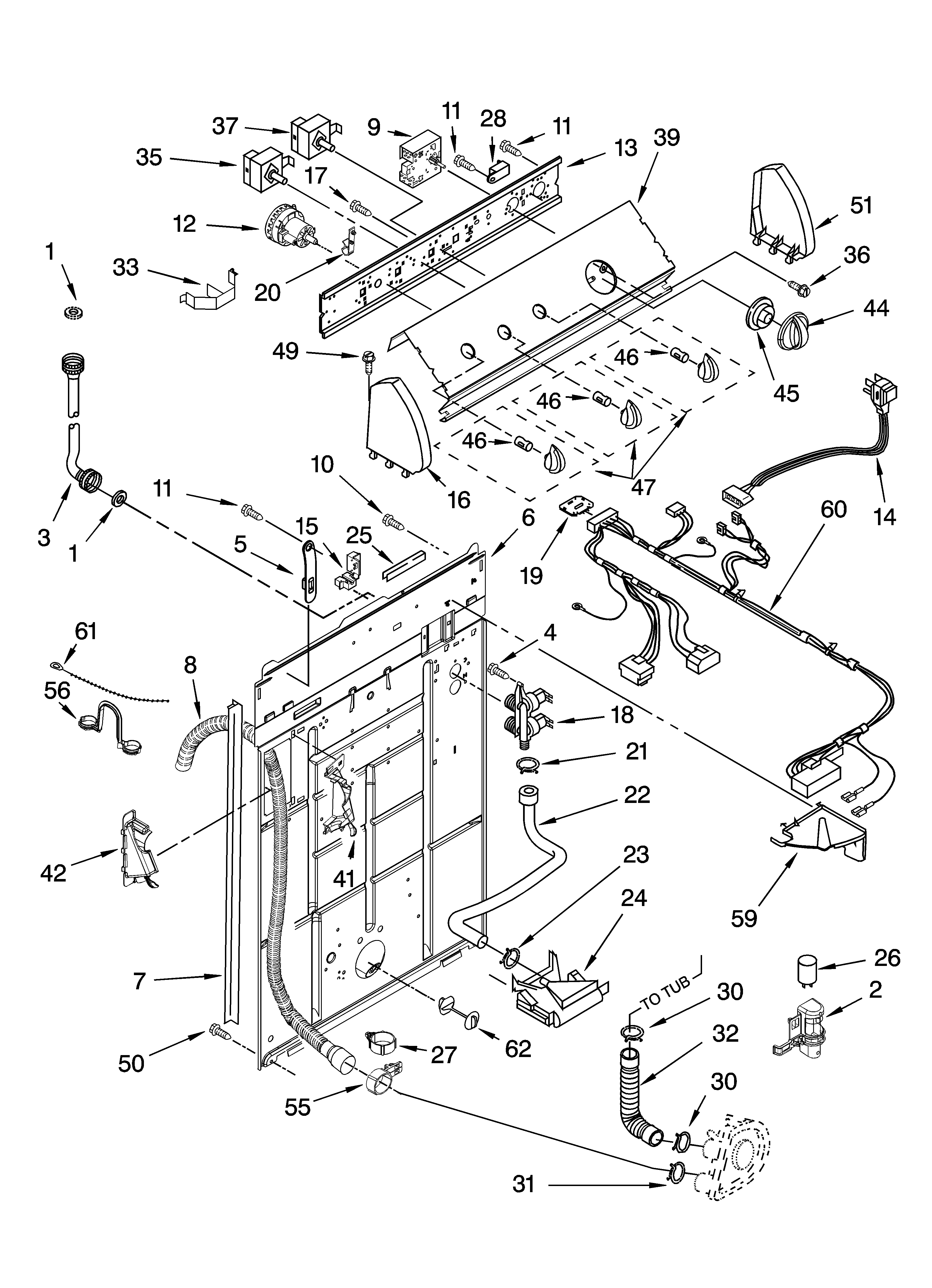 Controls and rear panel parts