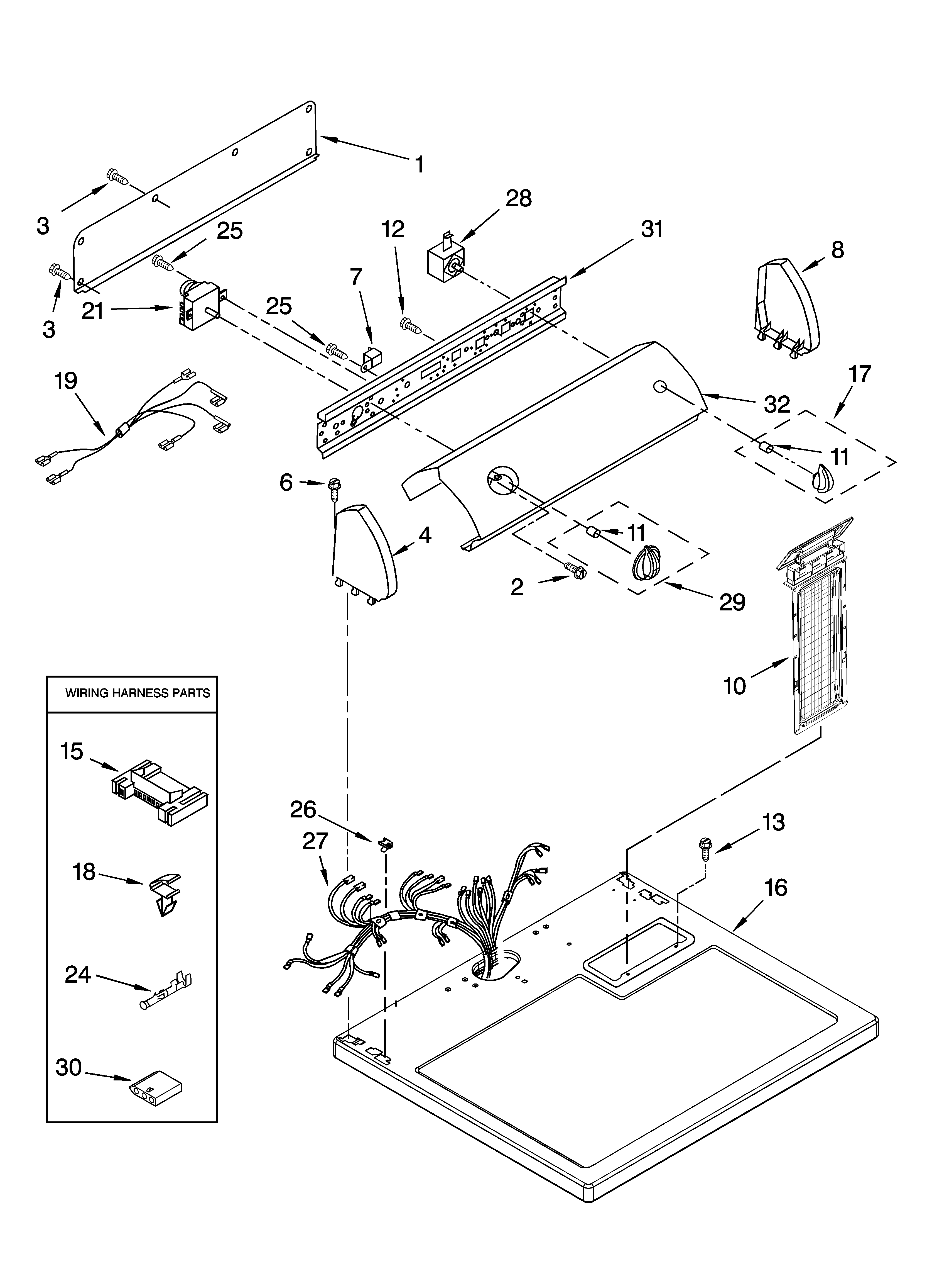 Top and console parts