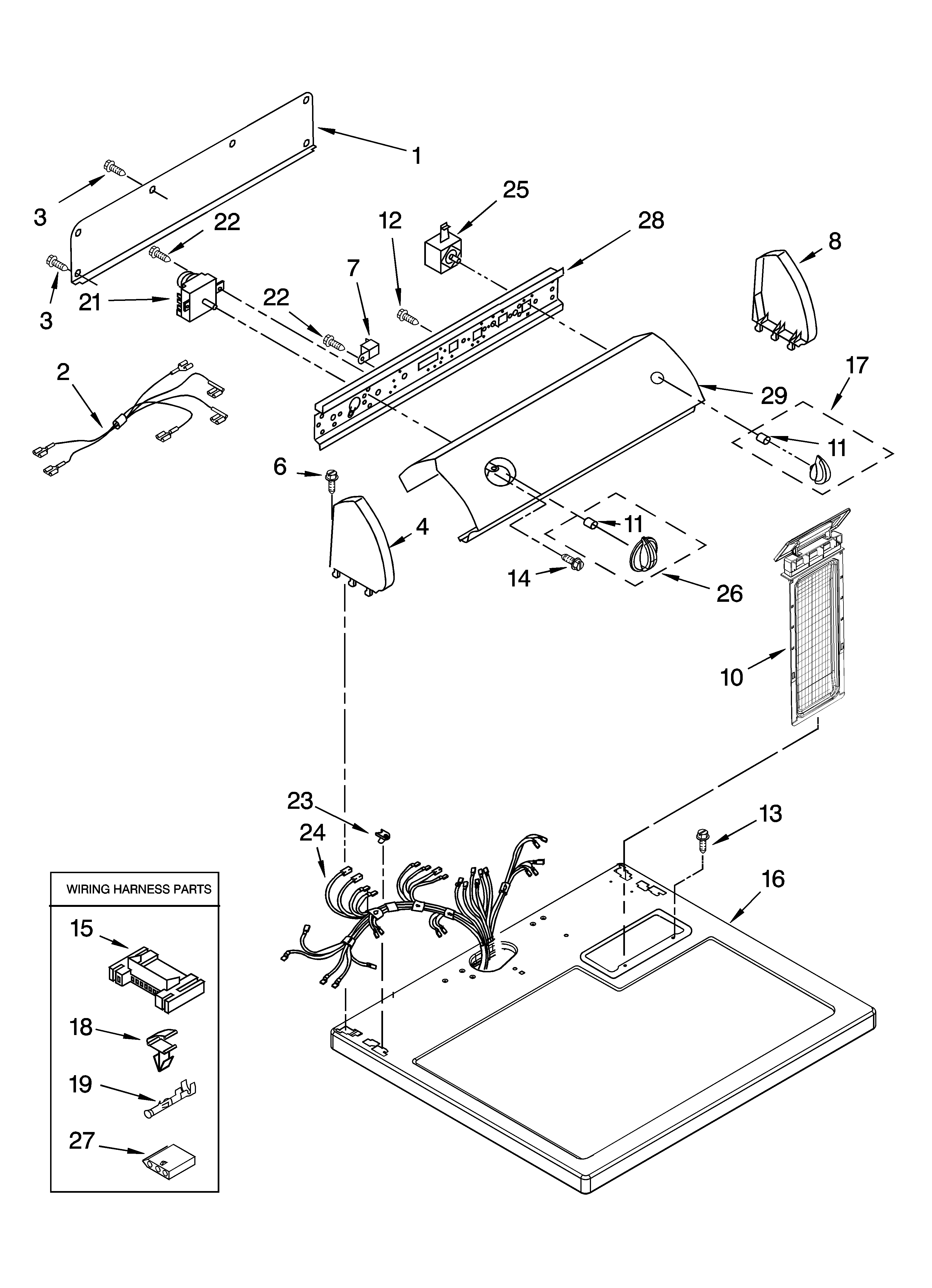 Top and console parts