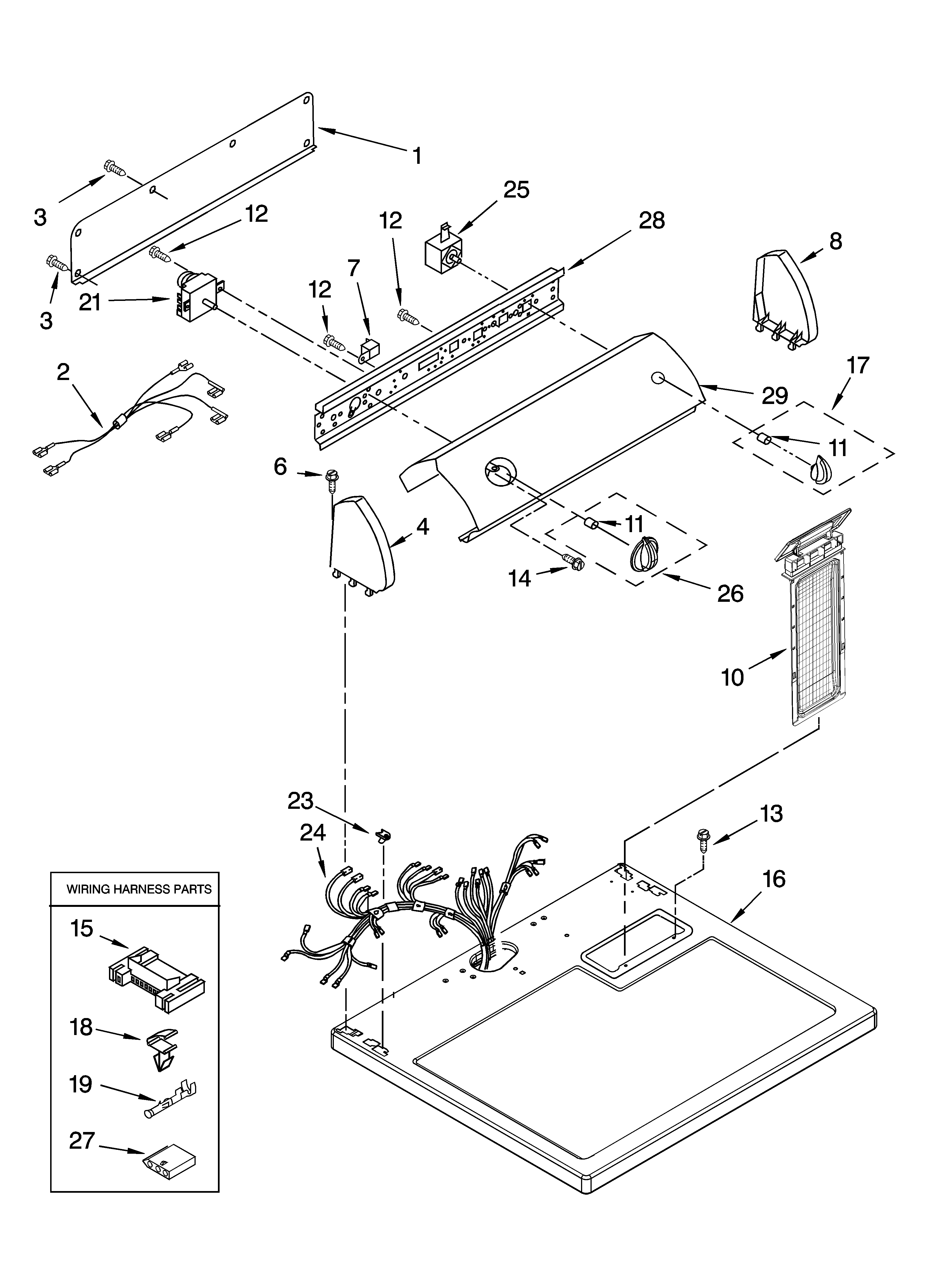 Top and console parts