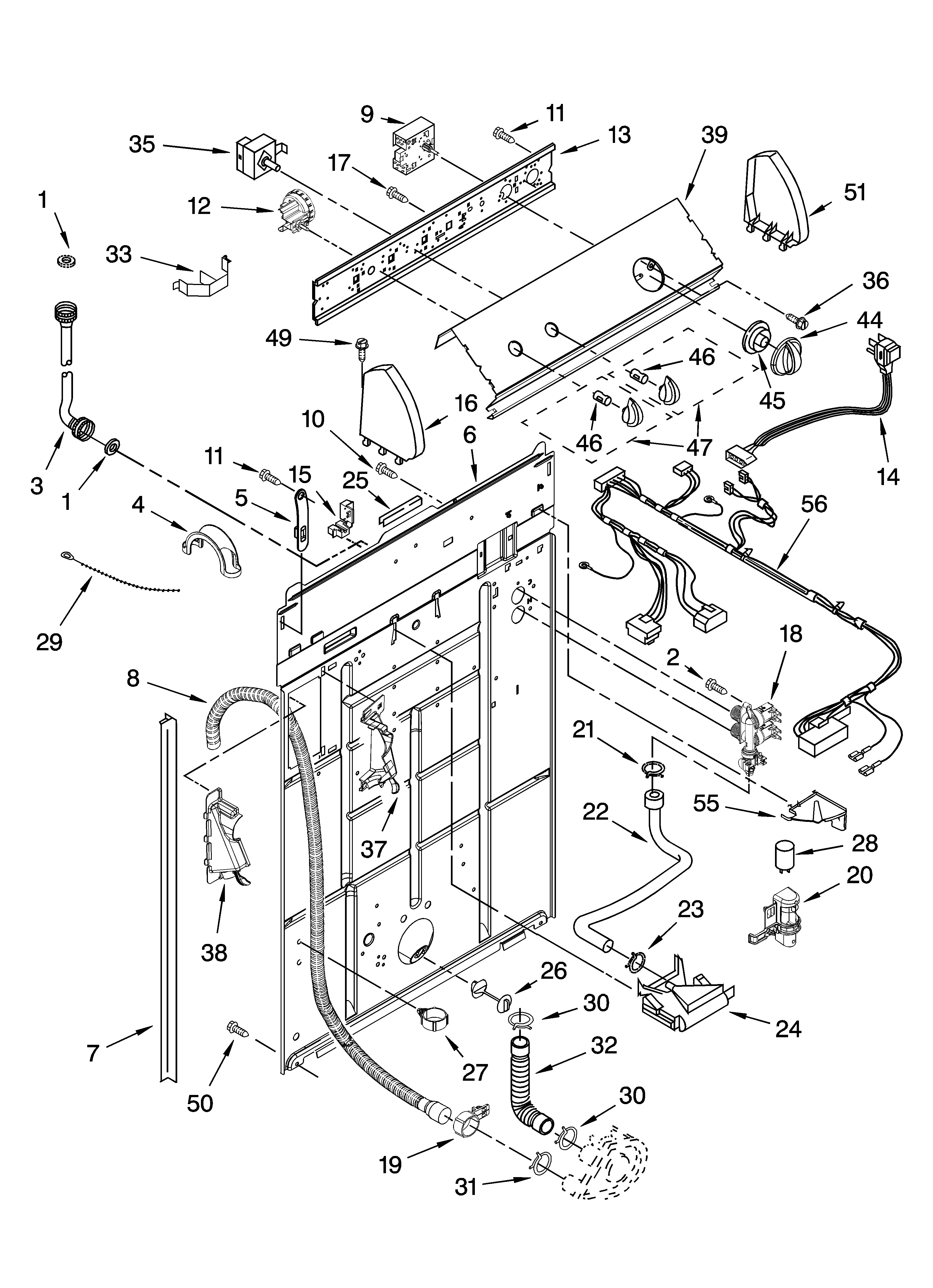 Controls and rear panel parts