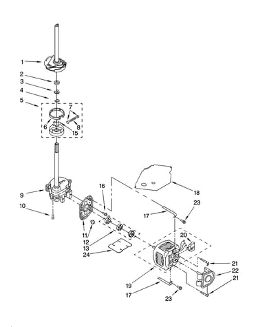 Brake, clutch, gearcase, motor and pump parts