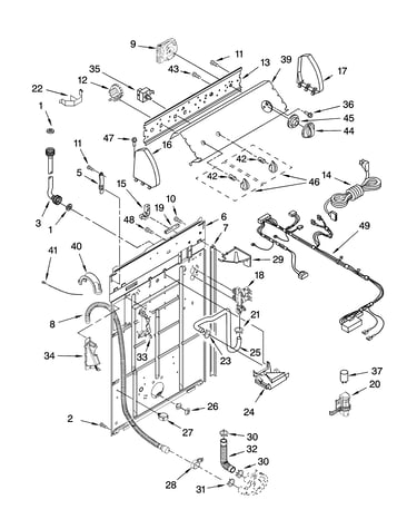 Controls and rear panel parts