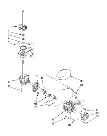 Brake, clutch, gearcase, motor and pump parts