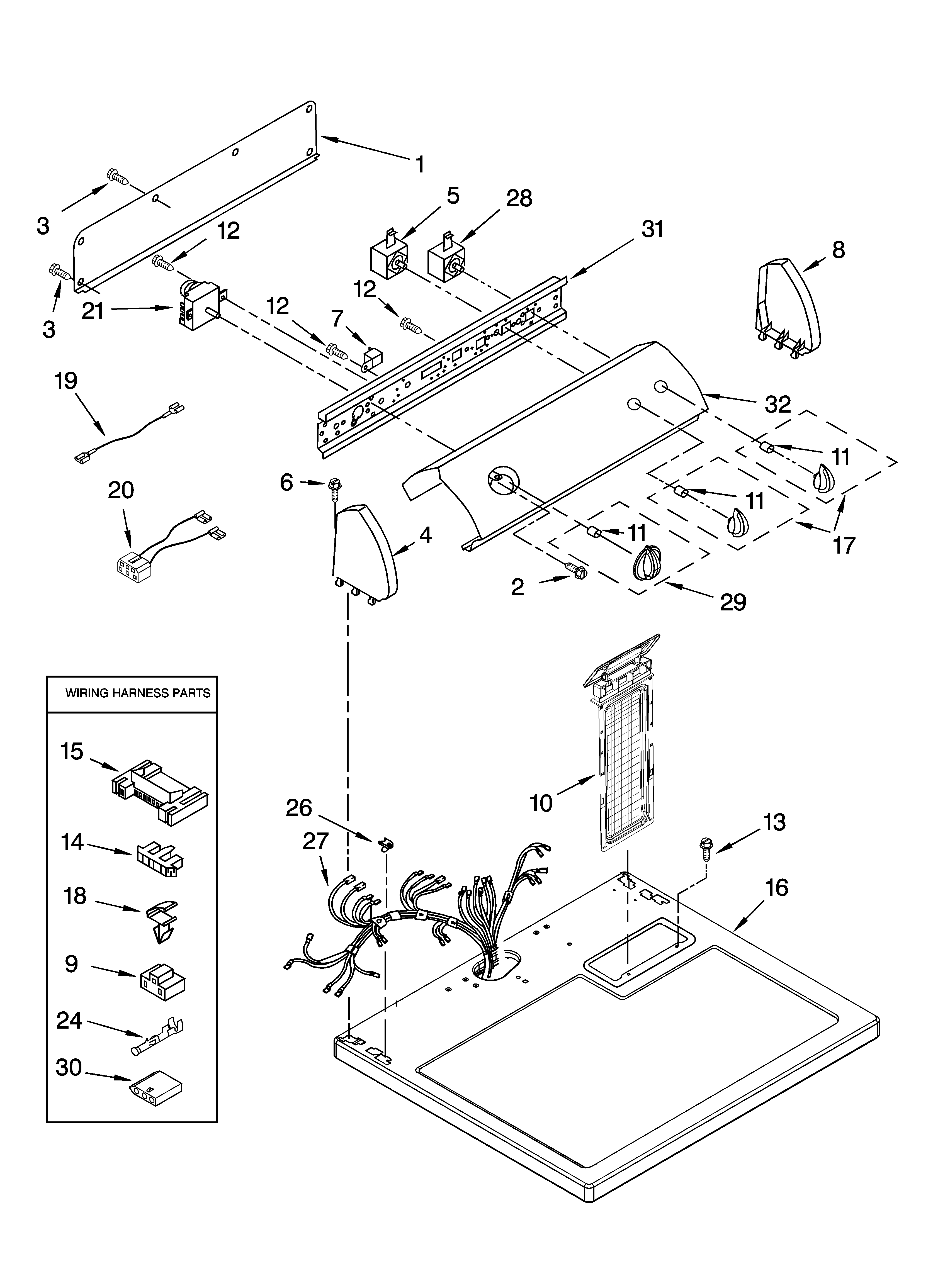 Top and console parts