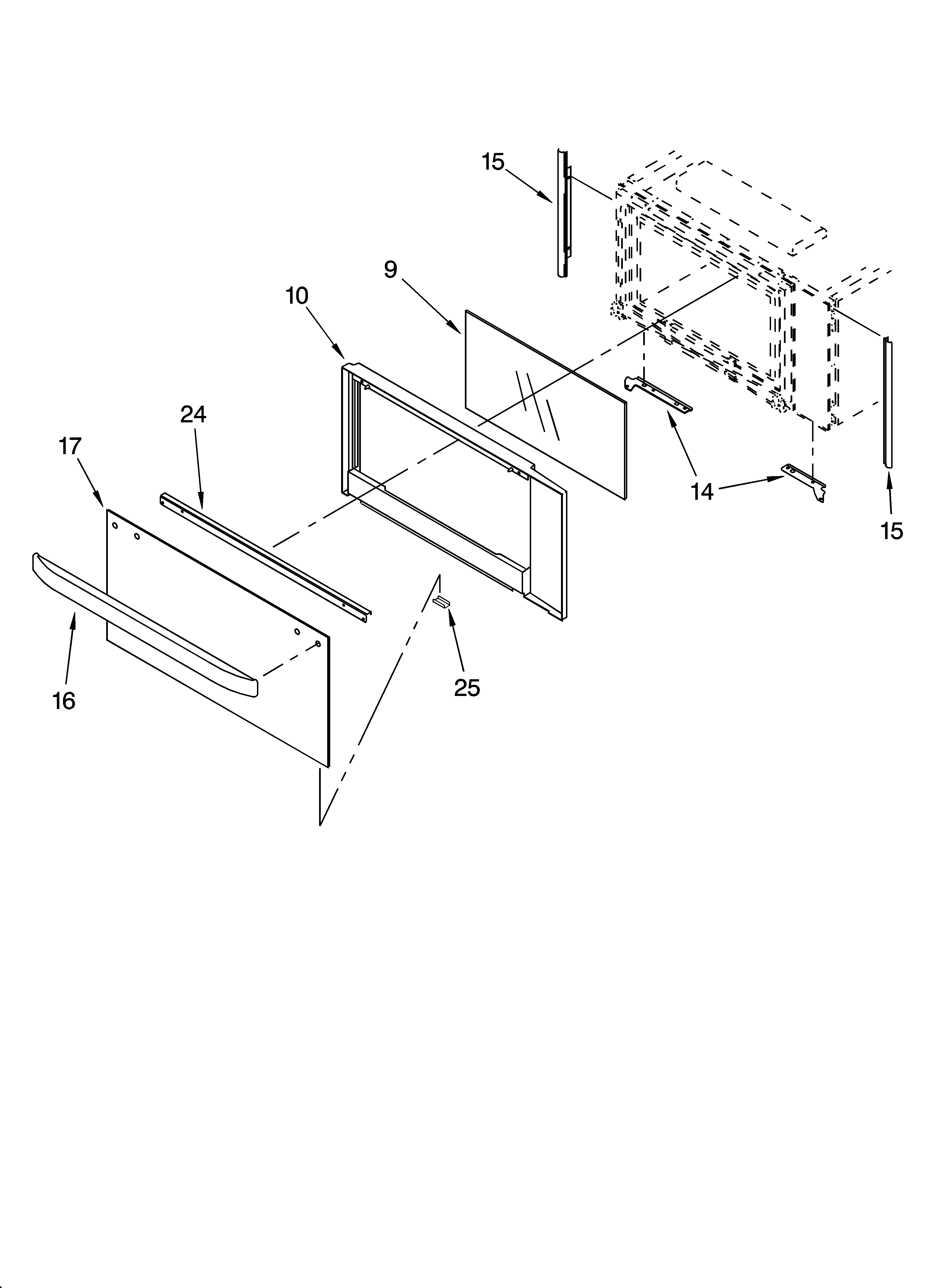 Microwave door parts
