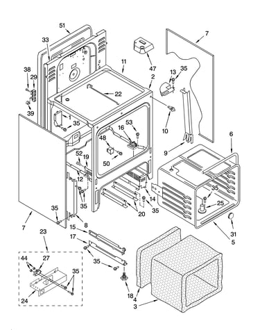 Oven chassis parts