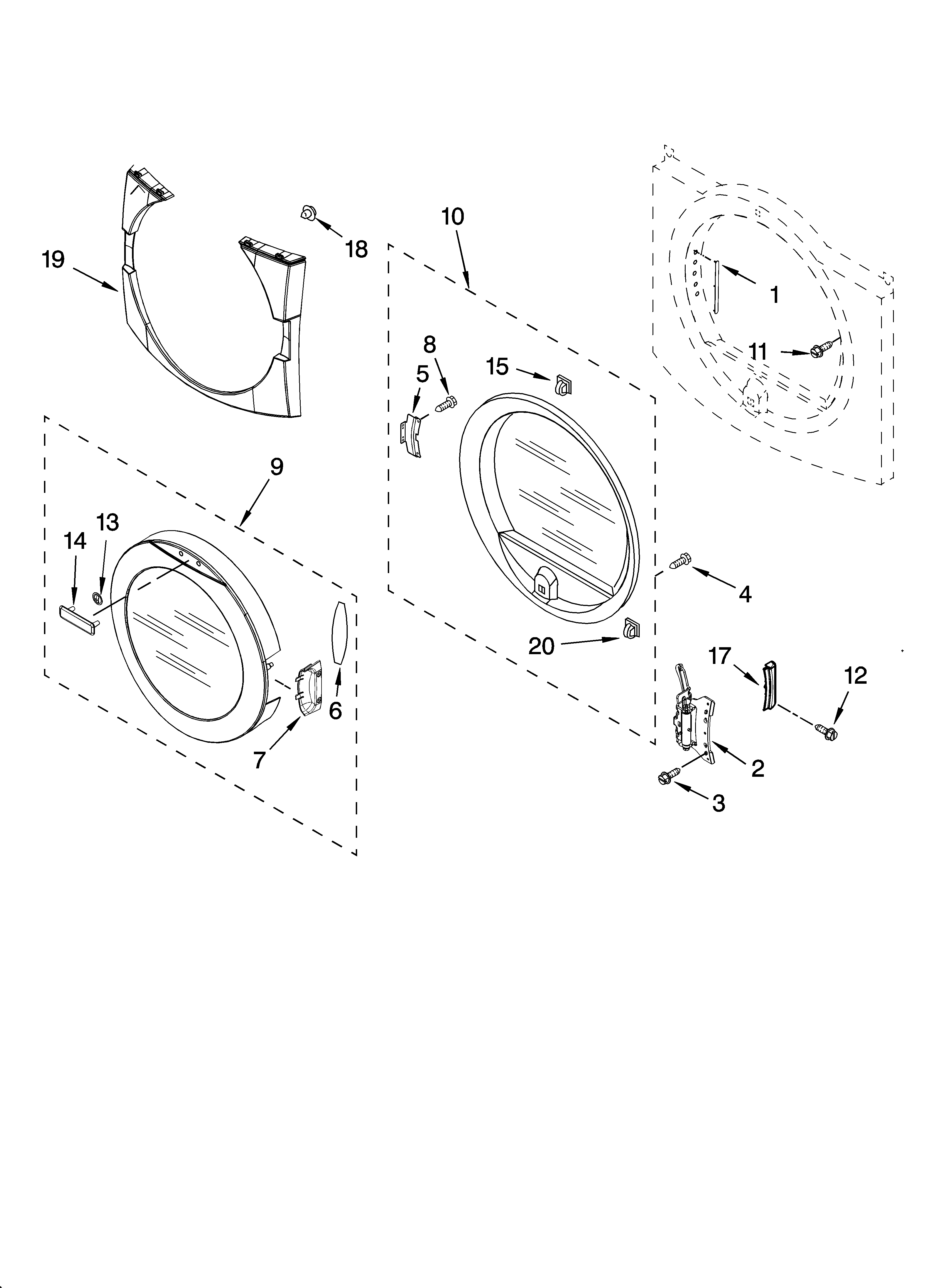 Door parts, optional parts (not included)