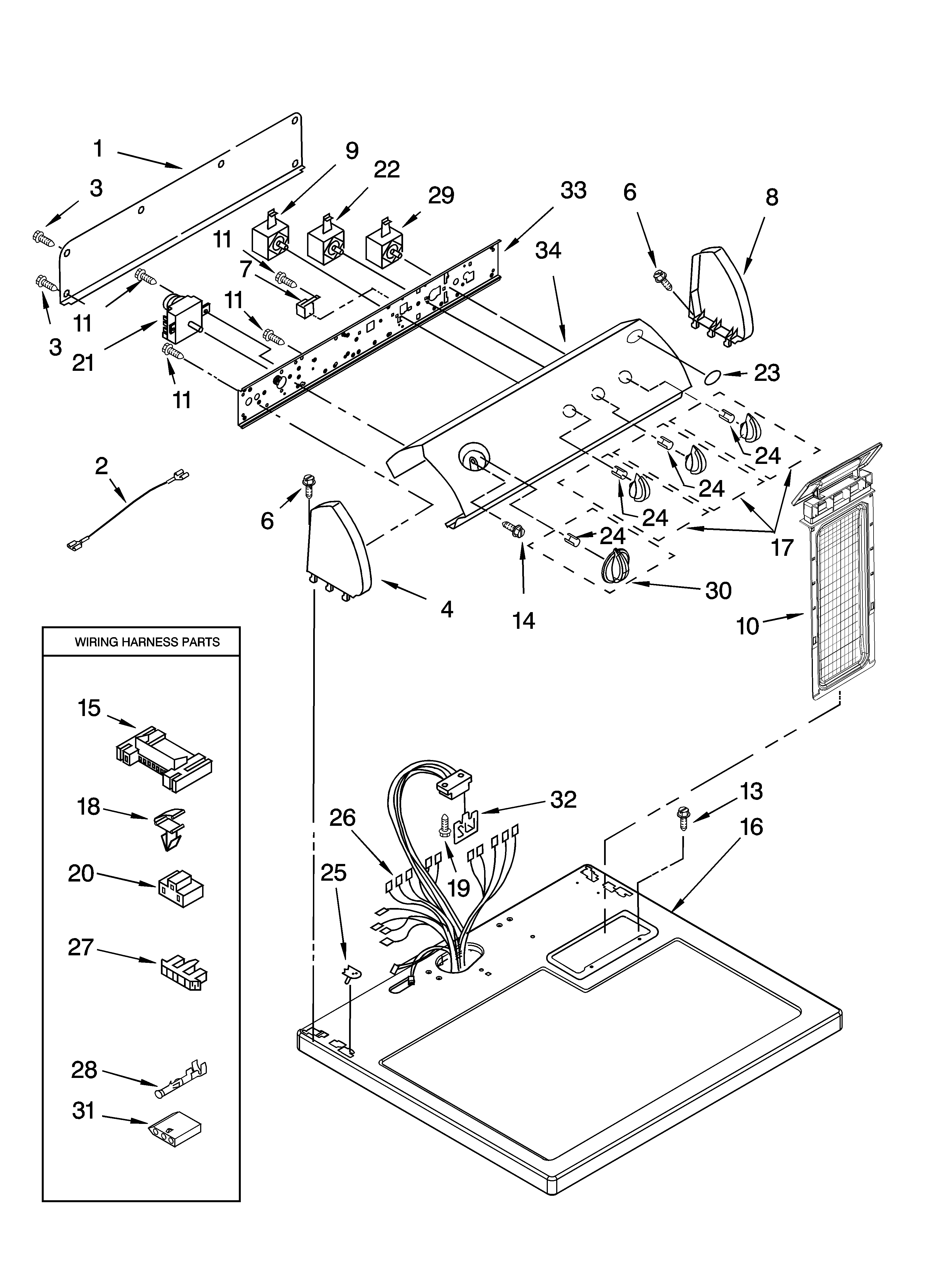 Top and console parts