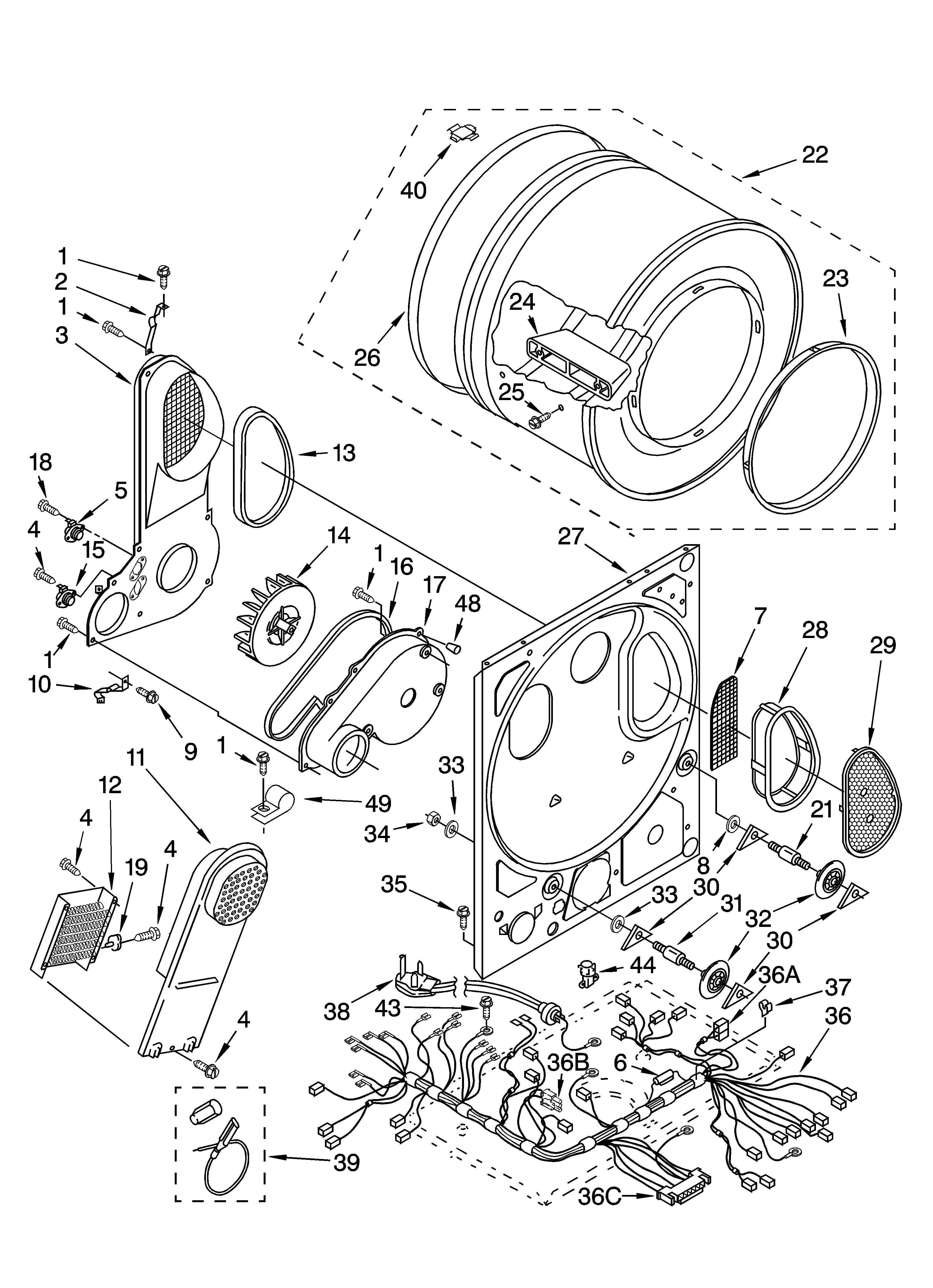 Dryer bulkhead parts