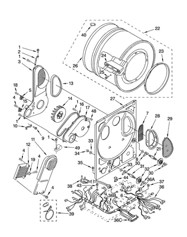 Dryer bulkhead parts