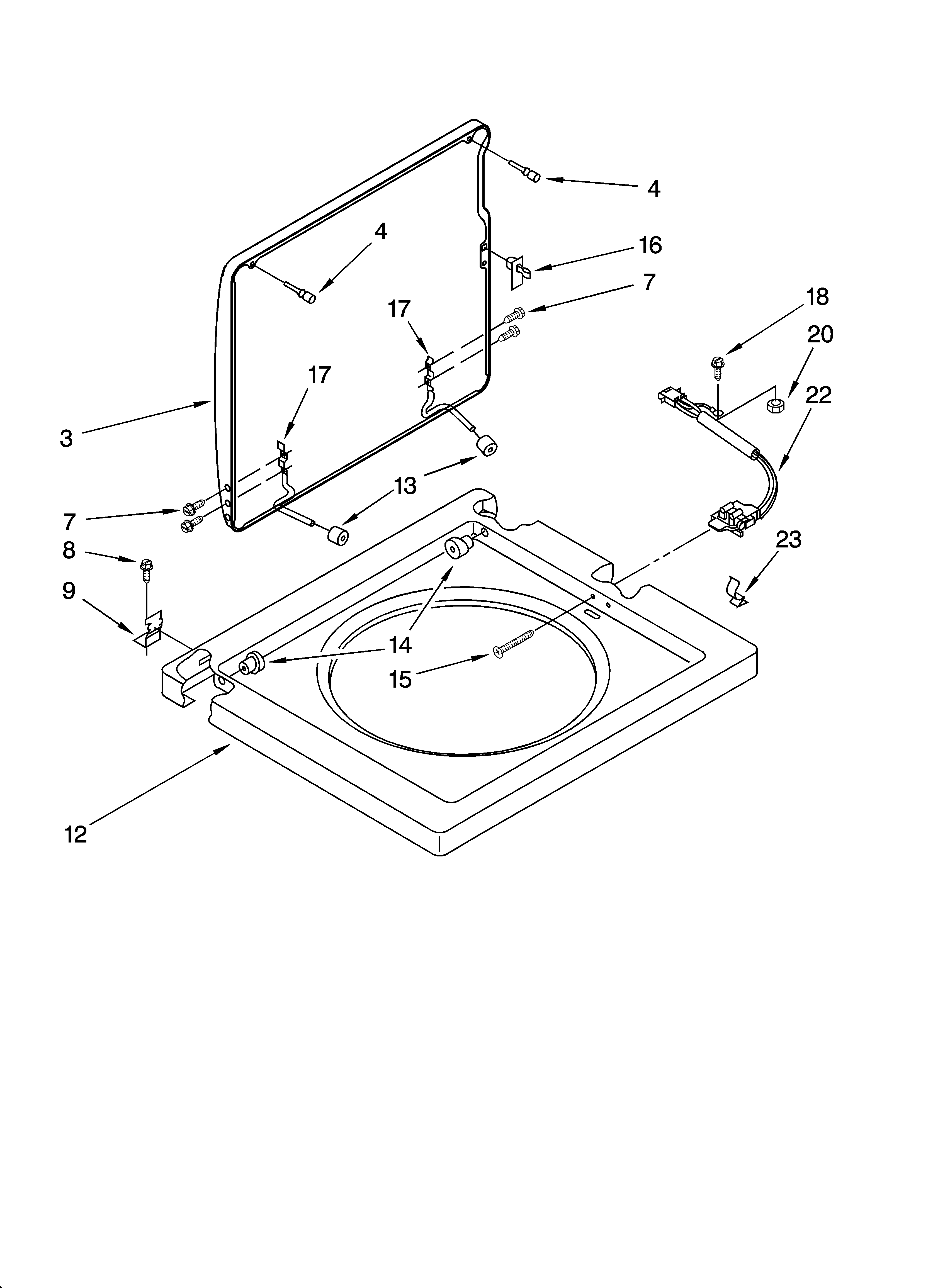 WASHER TOP AND LID PARTS