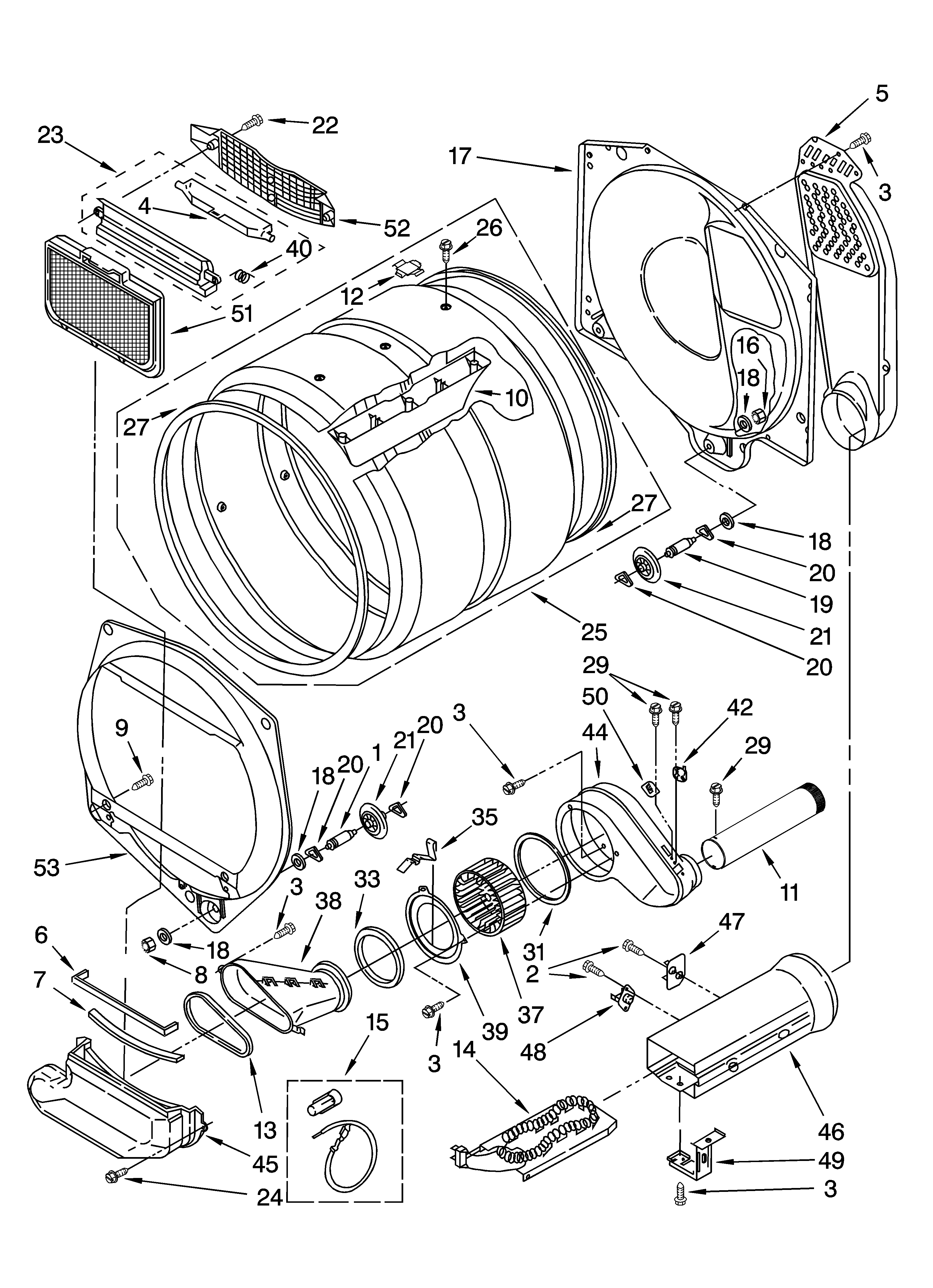 Dryer bulkhead parts