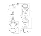 Whirlpool YLTE6234DQ4 agitator, basket and tub parts diagram