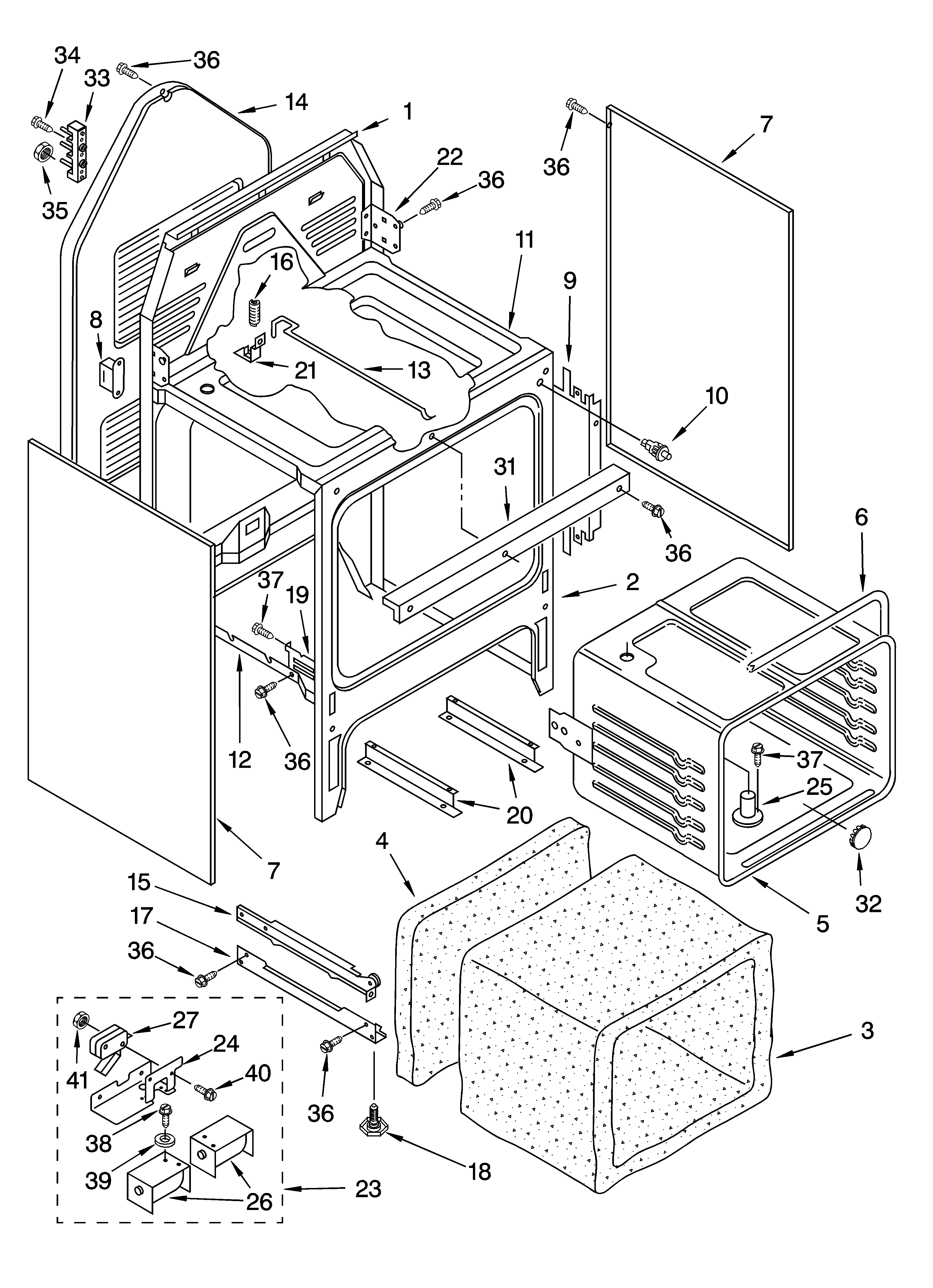 Oven chassis parts