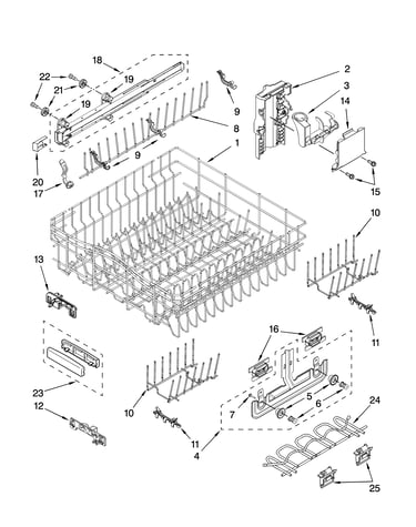 Upper rack and track parts